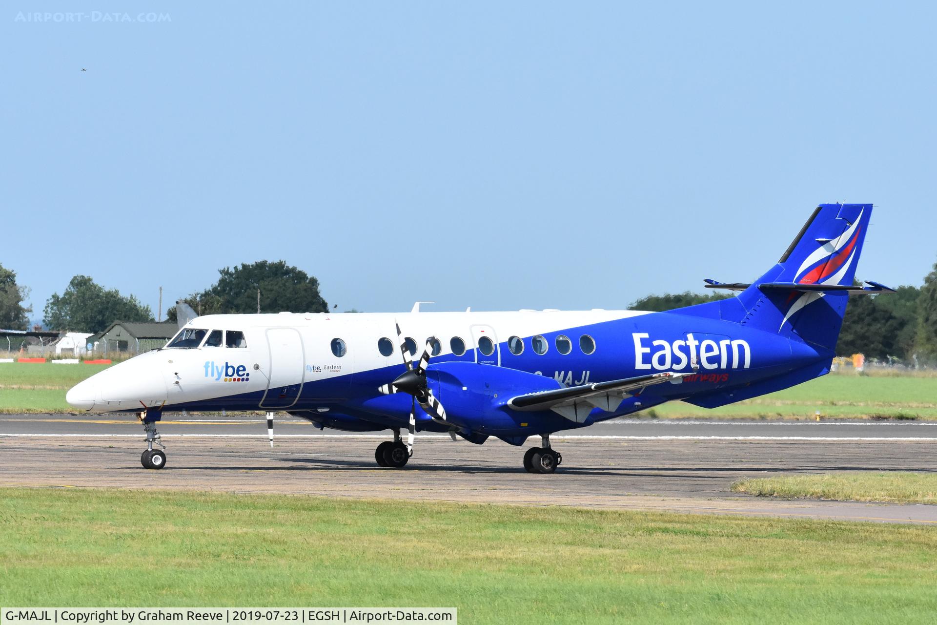 G-MAJL, 1996 British Aerospace Jetstream 41 C/N 41087, Departing from Norwich.