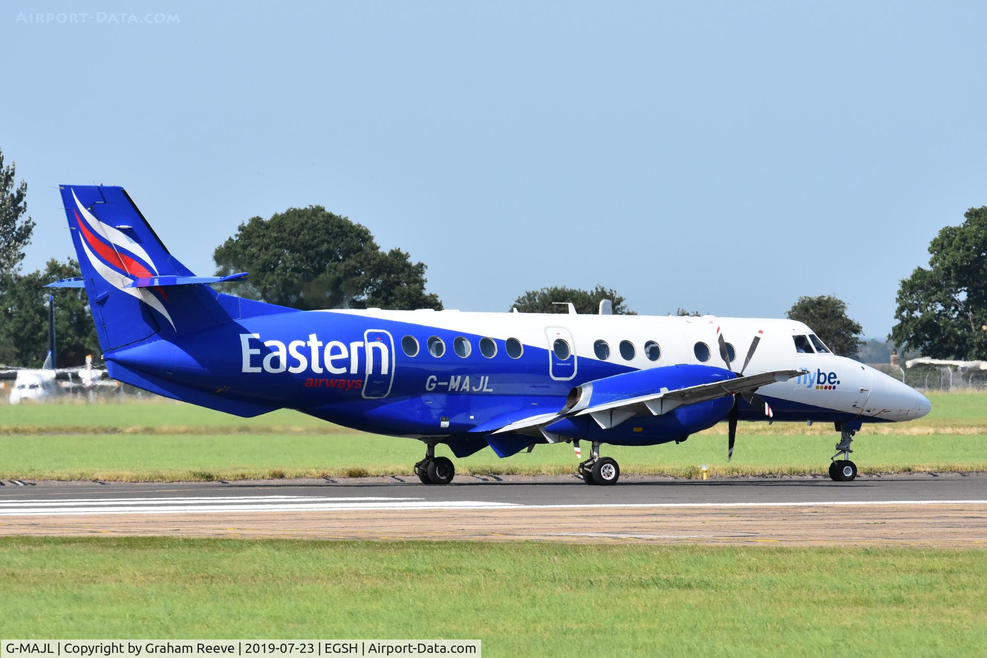 G-MAJL, 1996 British Aerospace Jetstream 41 C/N 41087, Departing from Norwich.