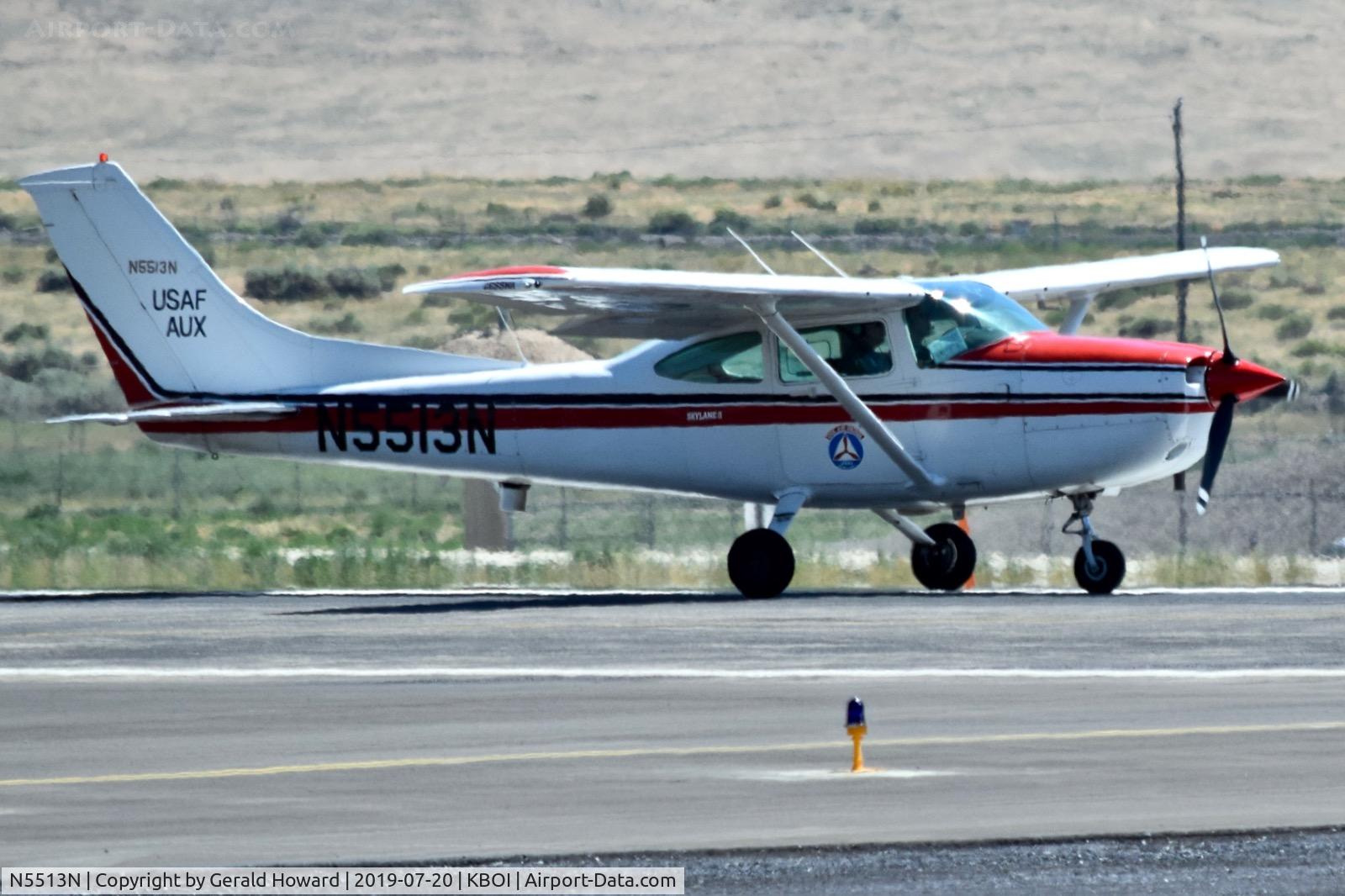 N5513N, 1980 Cessna T182 Skylane C/N 18267764, Starting take off run on RWY 28R. A Civil Air Patrol aircraft not painted in their new colors.