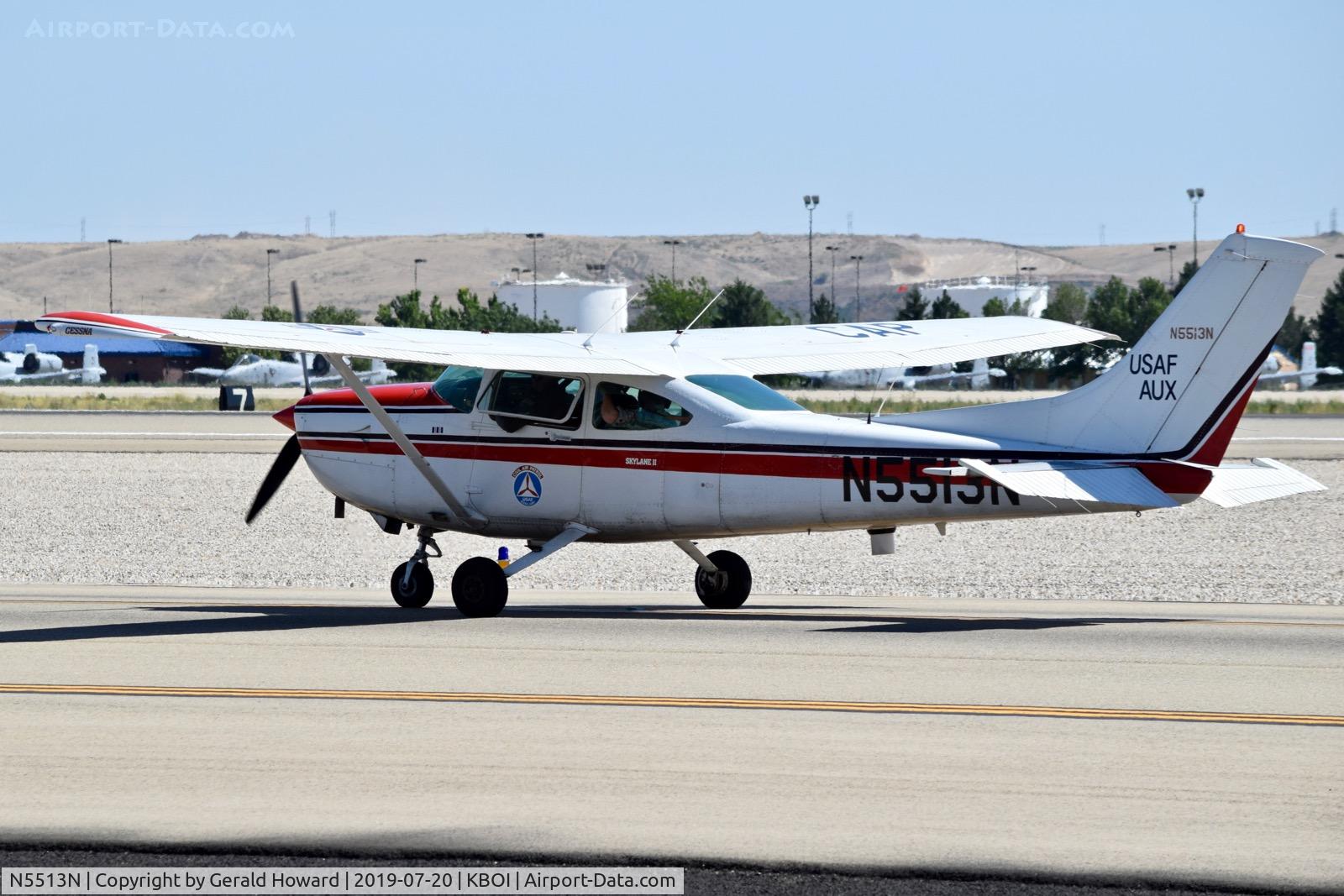 N5513N, 1980 Cessna T182 Skylane C/N 18267764, Taxiing on Alpha.  A Civil Air Patrol aircraft not painted in their new colors.