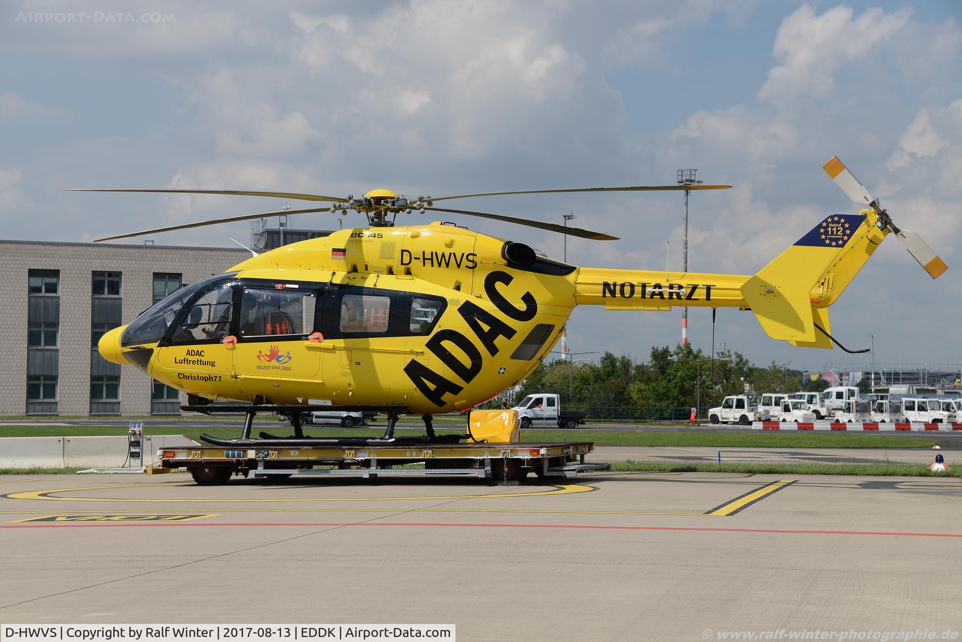 D-HWVS, Eurocopter-Kawasaki EC-145 (BK-117C-2) C/N 9027, Eurocopter BK-117 EC-145 - ADAC Luftrettung 'Christoph 77' - 9027 - D-HWVS - 13.08.2017 - CGN