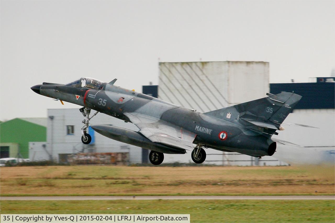35, Dassault Super Etendard C/N 35, Dassault Super Etendard M, Take off rwy 08, Landivisiau Naval Air Base (LFRJ)