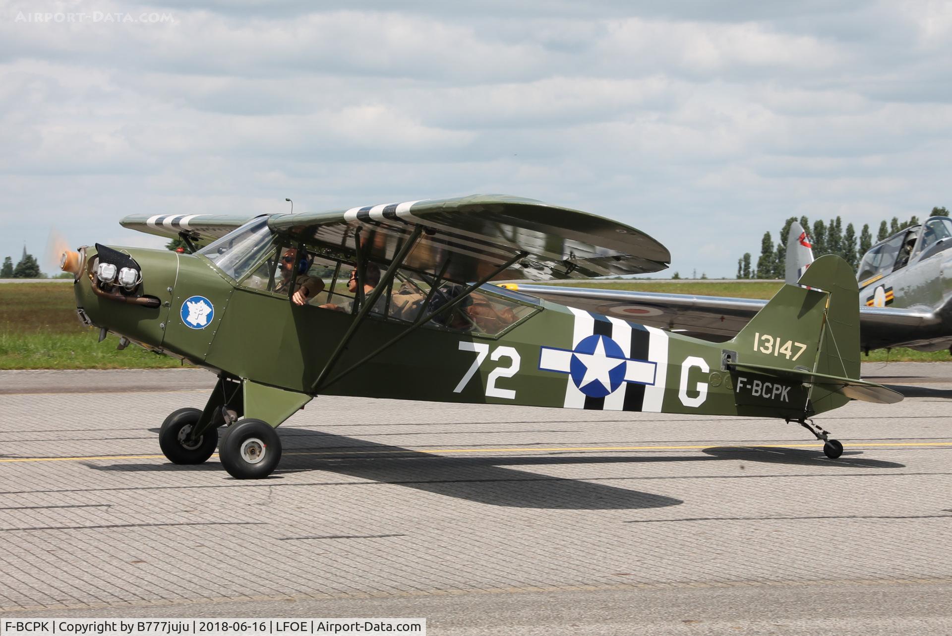 F-BCPK, 1945 Piper L-4J Grasshopper (J3C-65D) C/N 13147, at Evreux