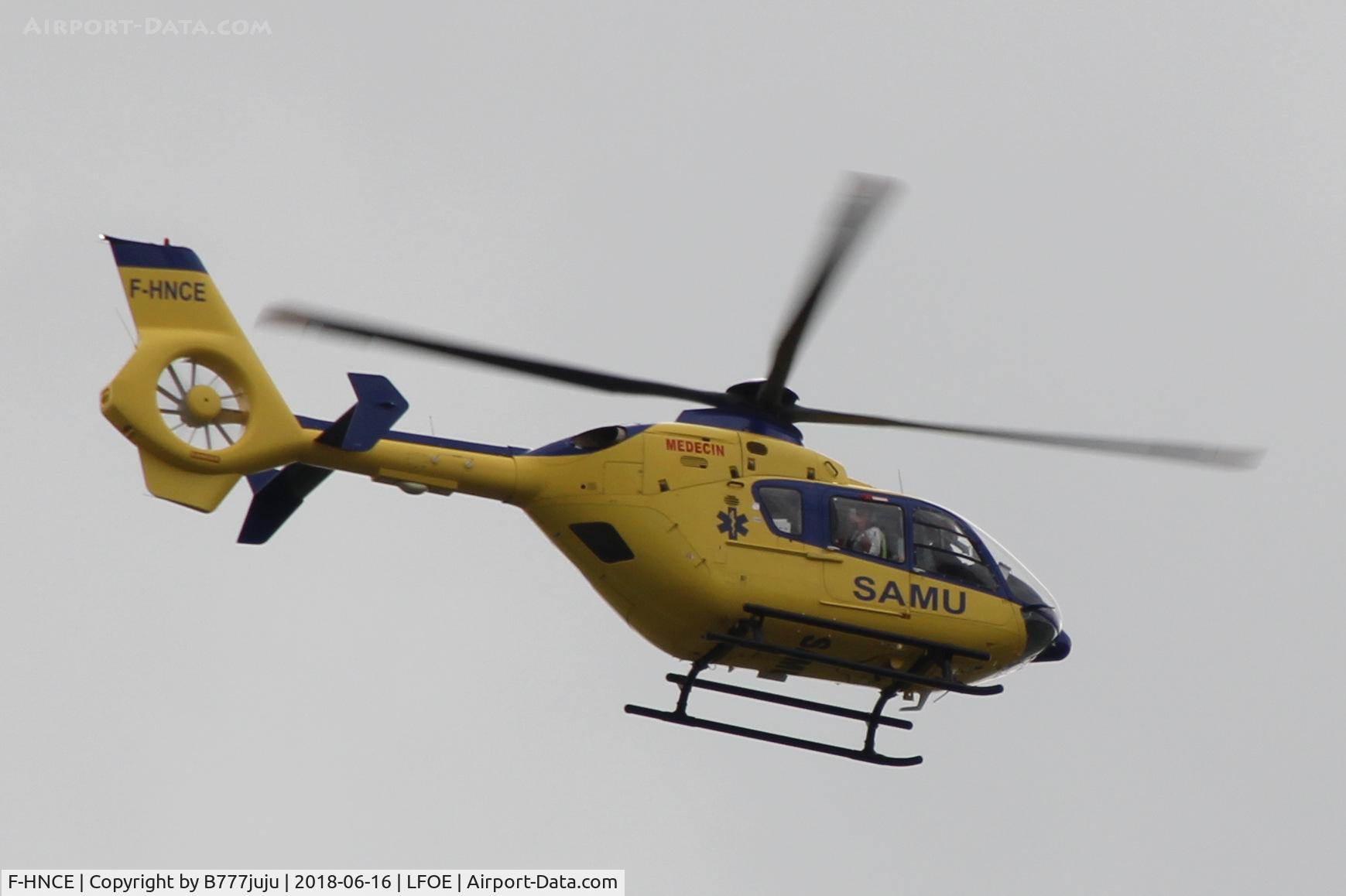 F-HNCE, 2009 Eurocopter EC-135T-2+ C/N 0762, over Eveux