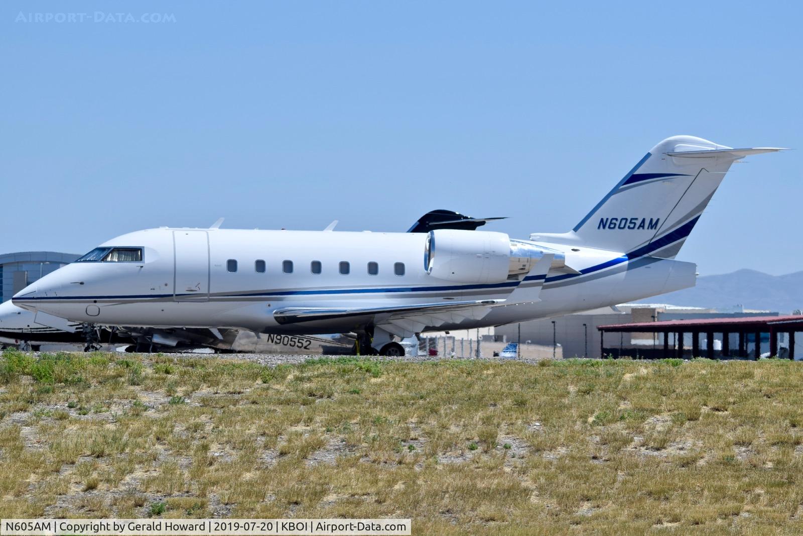 N605AM, 2005 Bombardier Challenger 604 (CL-600-2B16) C/N 5596, Parked on the north GA ramp.