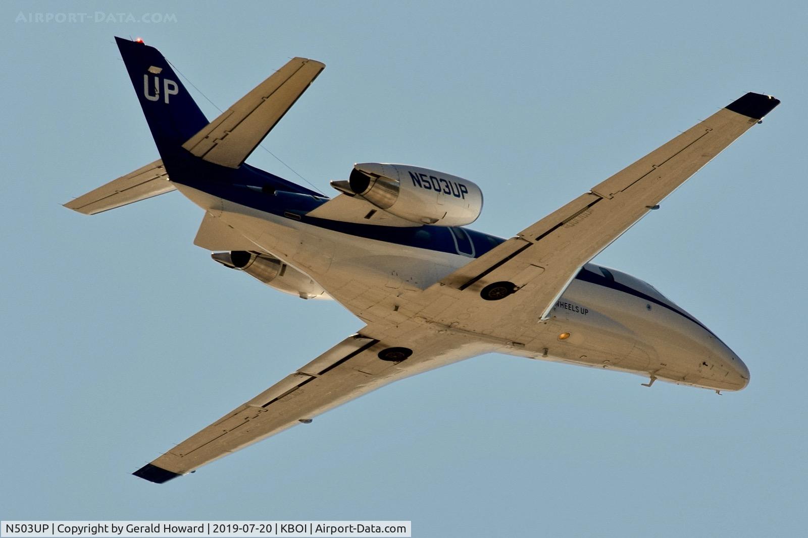 N503UP, 2003 Cessna 560XL Citation Excel C/N 560-5326, Departing BOI.