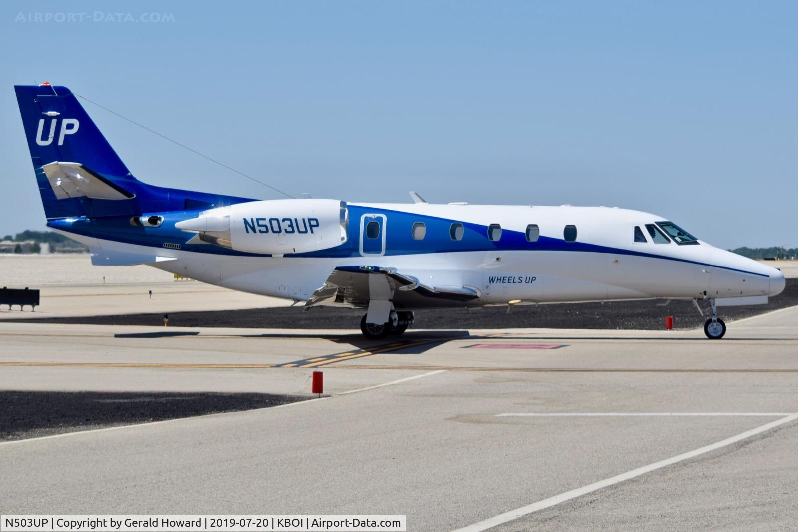 N503UP, 2003 Cessna 560XL Citation Excel C/N 560-5326, Taxiing onto the north GA ramp.