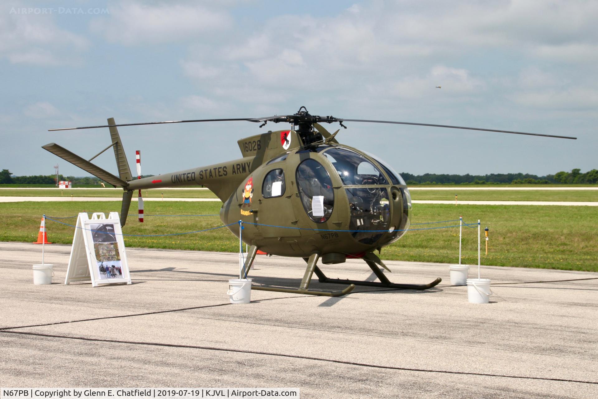 N67PB, 1968 Hughes OH-6A Cayuse C/N 480411, On display for the day.