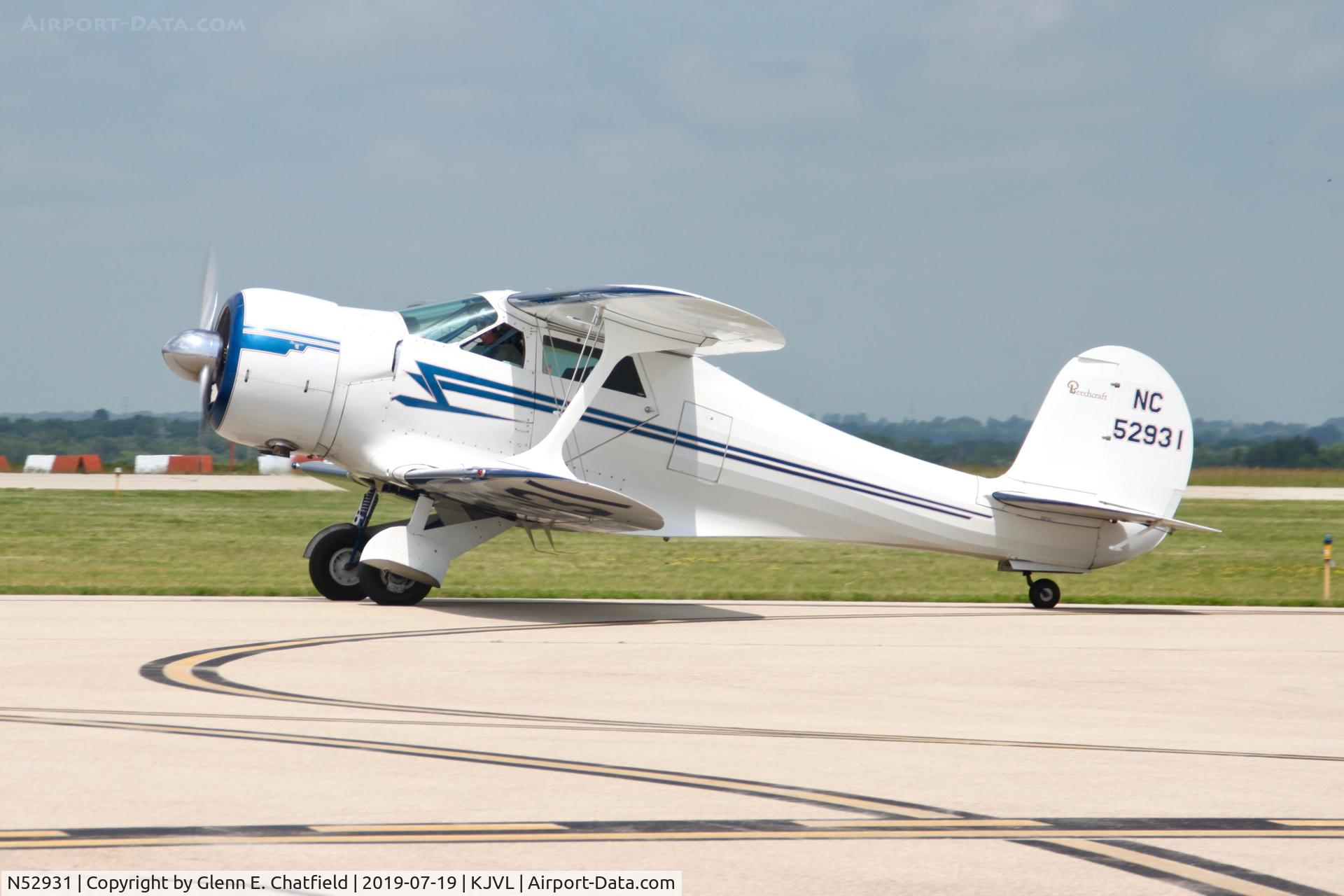 N52931, 1943 Beech D17S Staggerwing C/N 4833, Taxiing in