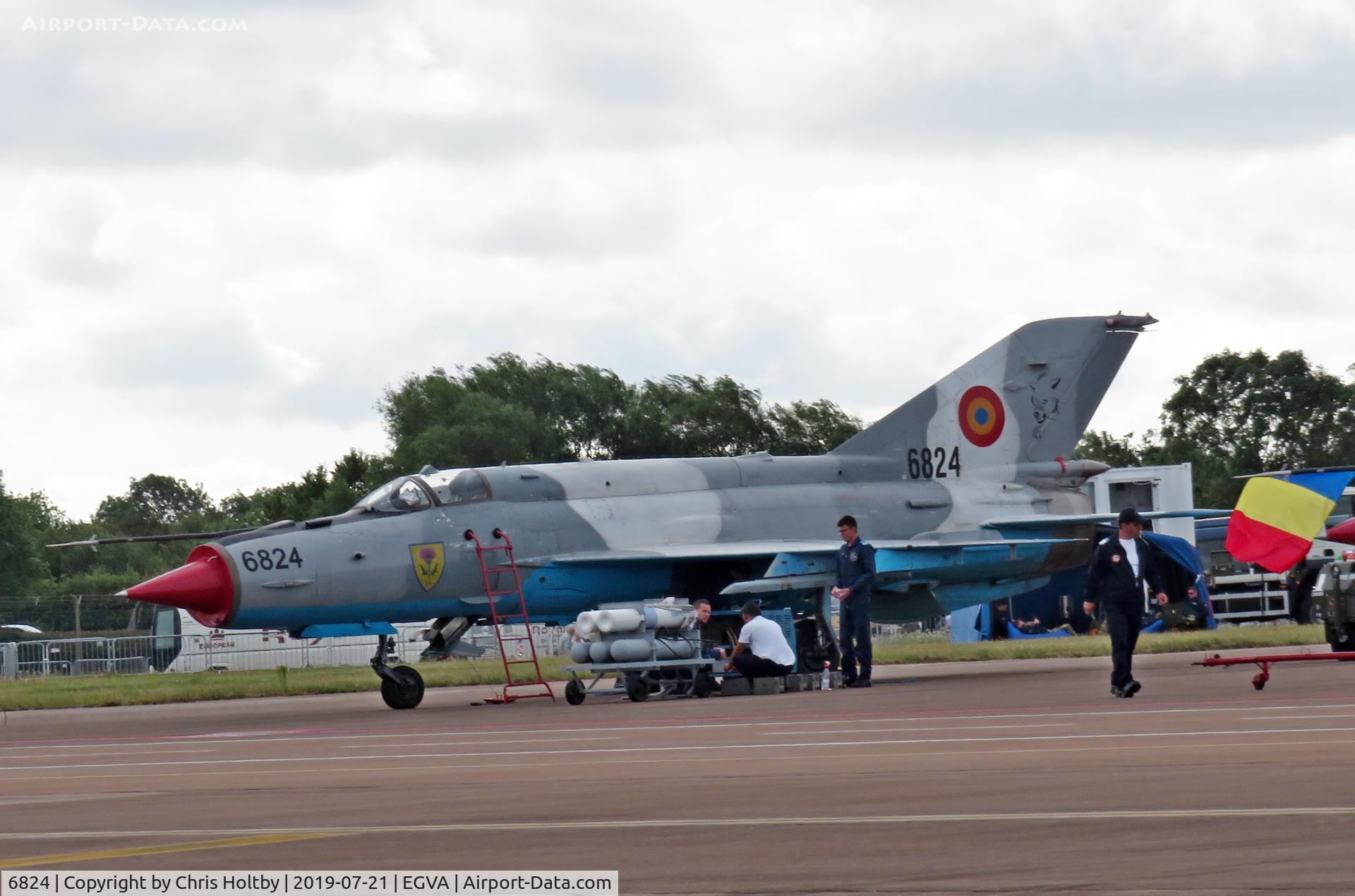 6824, Mikoyan-Gurevich MiG-21MF-75 Lancer C C/N 96006824/0524, On static display at RIAT Fairford 2019