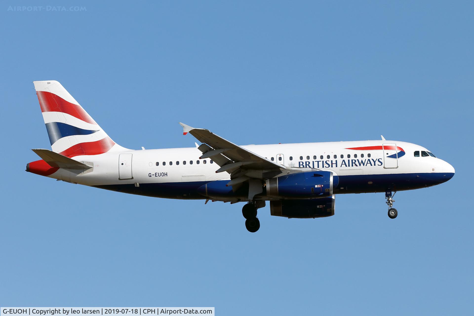 G-EUOH, 2001 Airbus A319-131 C/N 1604, Copenhagen 18.7.2019 on final to R-22L