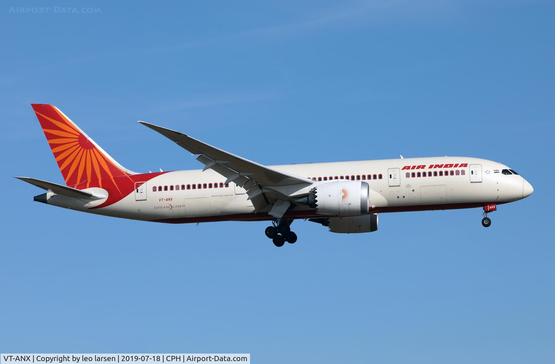 VT-ANX, 2016 Boeing 787-8 Dreamliner Dreamliner C/N 36295, Copenhagen 18.7.2019 on final to R-22L
