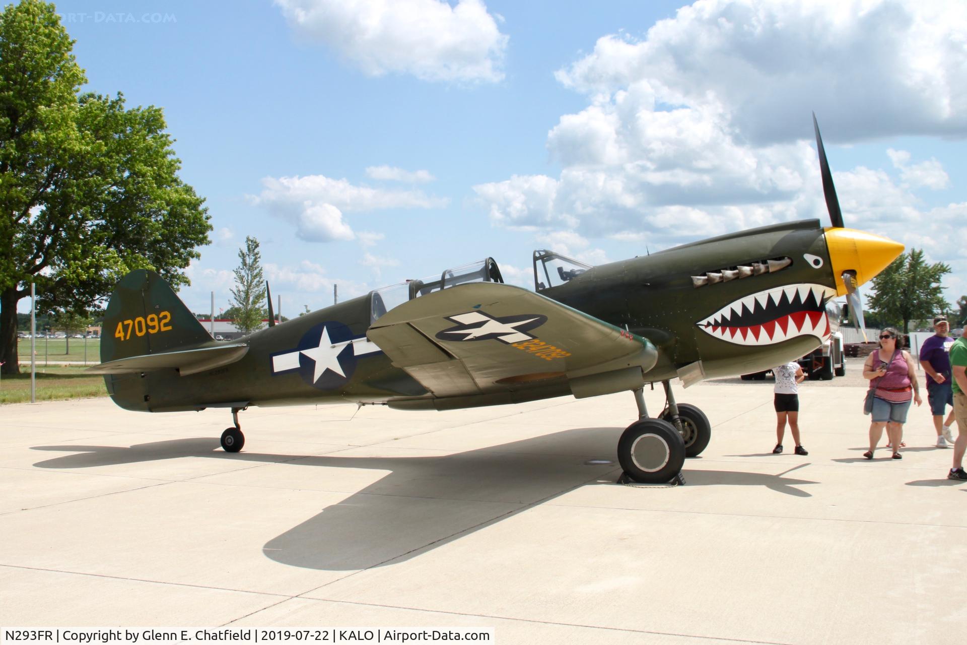 N293FR, 1944 Curtiss TP-40N Warhawk C/N 42-104721 (28483), On display