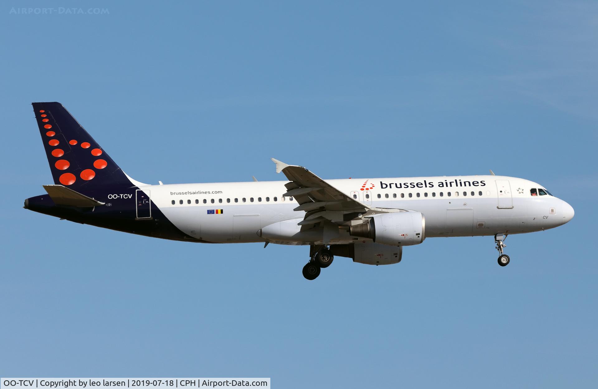 OO-TCV, 2003 Airbus A320-214 C/N 1968, Copenhagen 18.7.2019 on final to R-22L