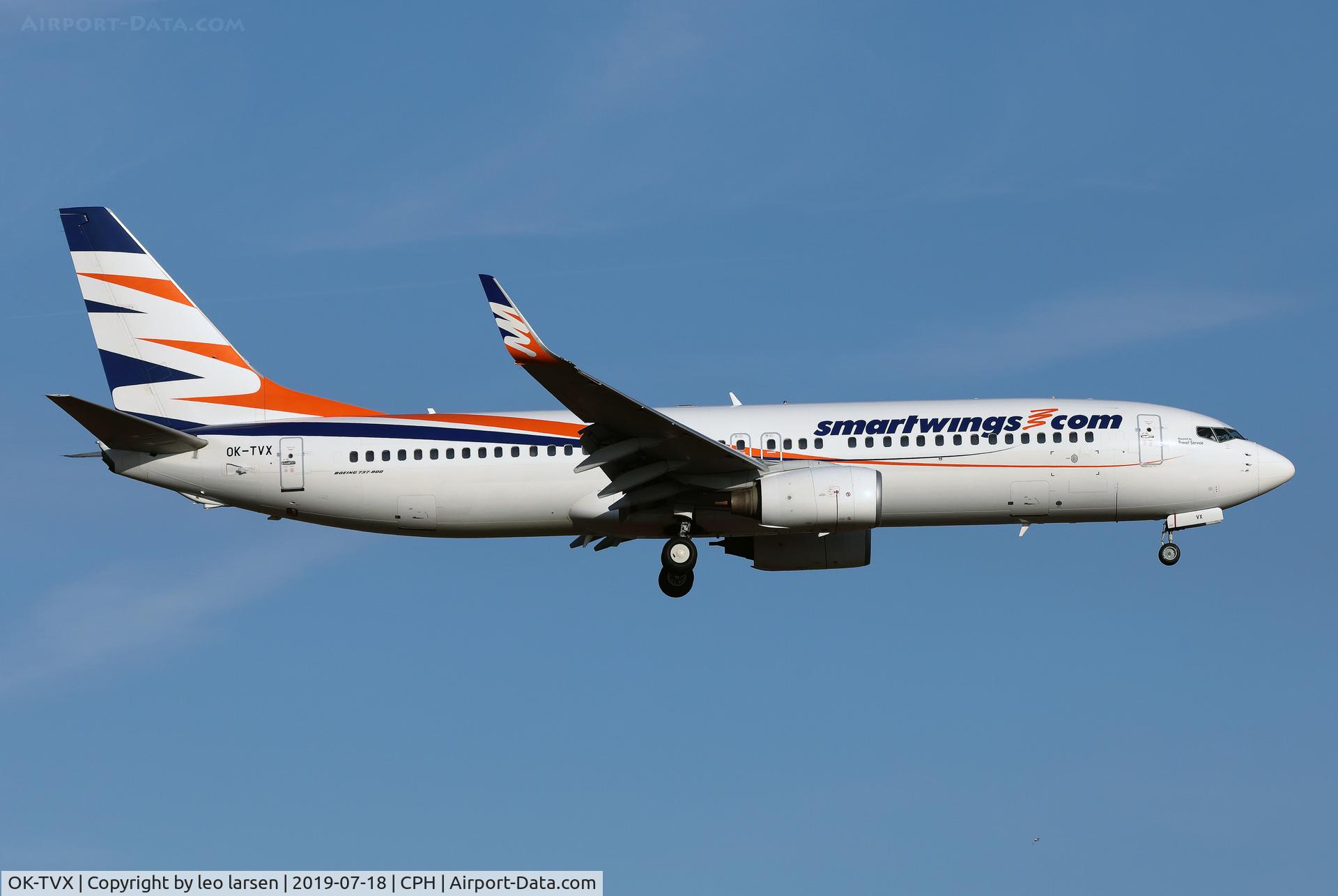 OK-TVX, 2005 Boeing 737-8Z9 C/N 33833, Copenhagen 18.7.2019 on final to R-22L
