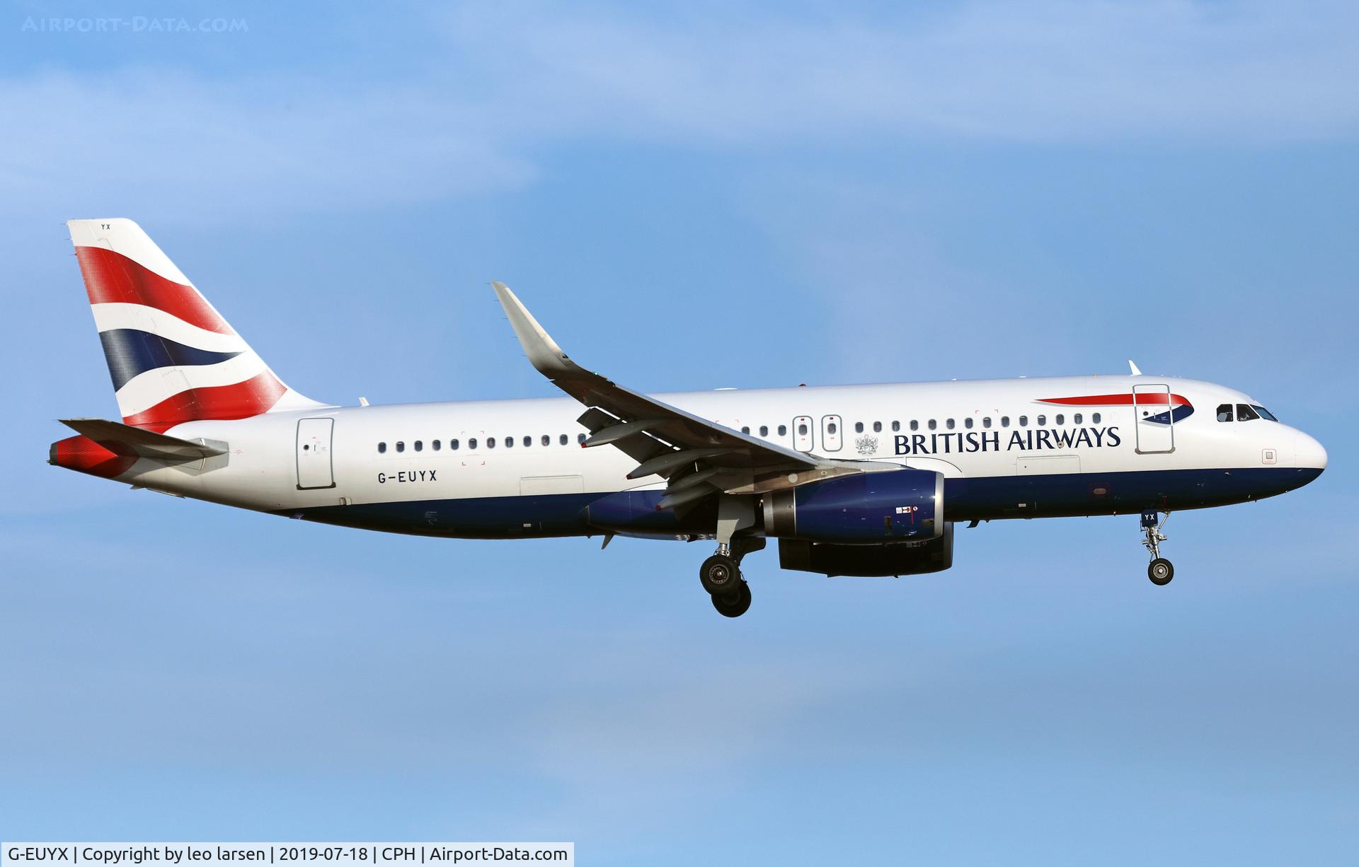 G-EUYX, 2014 Airbus A320-232 C/N 6155, Copenhagen 18.7.2019 on final to R-22L