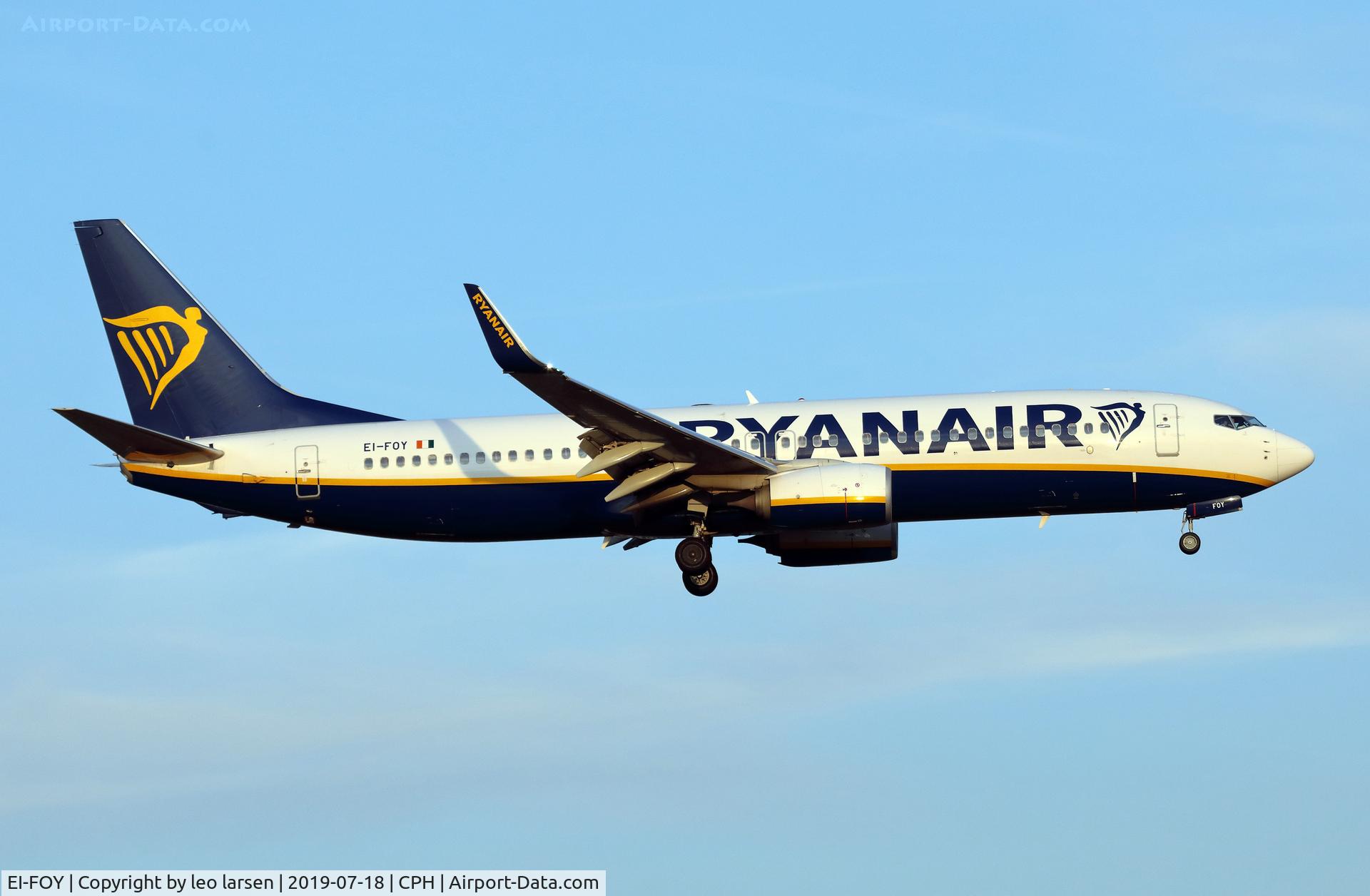 EI-FOY, 2016 Boeing 737-8AS C/N 44728, Copenhagen 18.7.2019 on final to R-22L