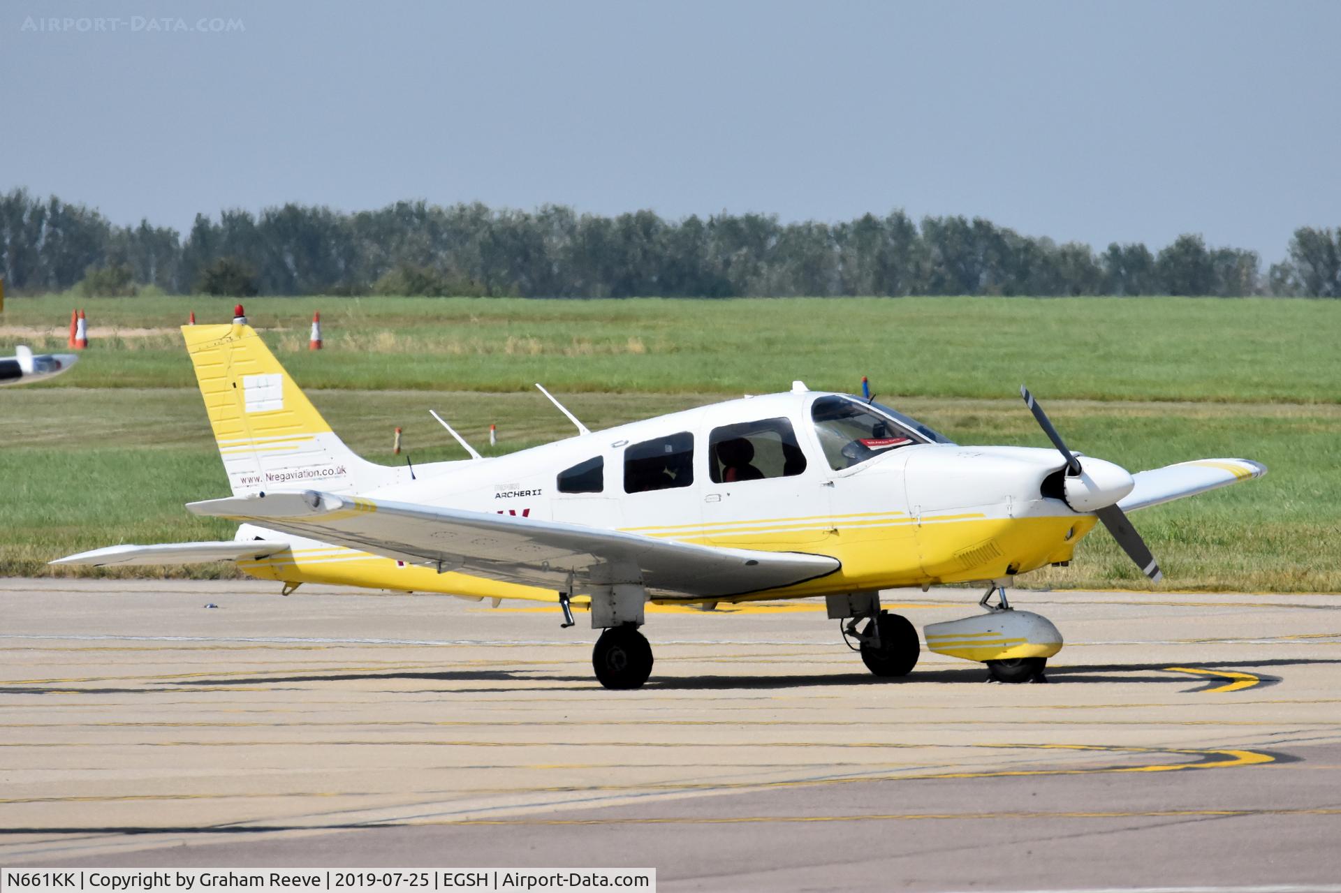 N661KK, 1987 Piper PA-28-181 Archer II C/N 2890028, Parked at Norwich.