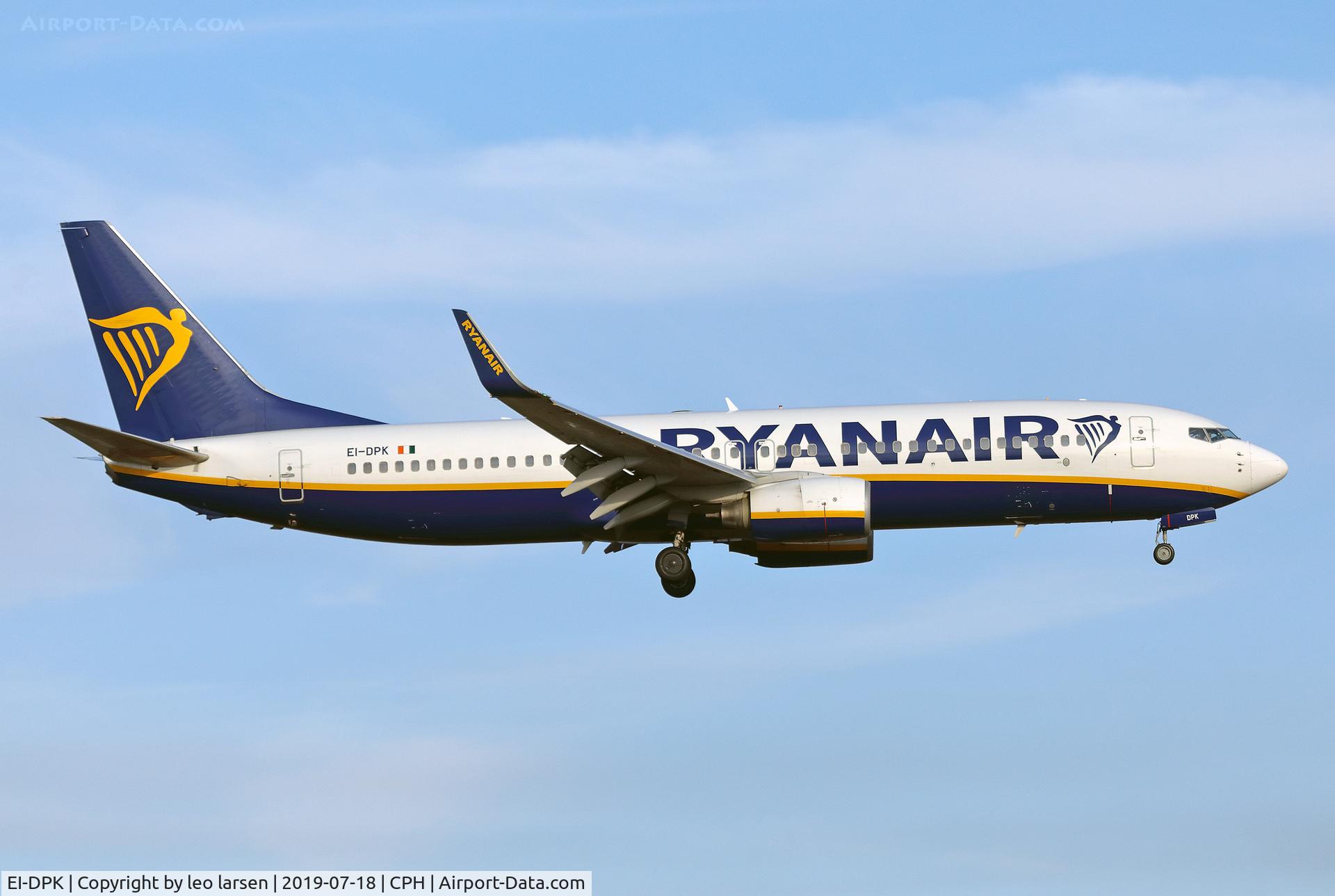EI-DPK, 2007 Boeing 737-8AS C/N 33610, Copenhagen 18.7.2019 on final to R-22L