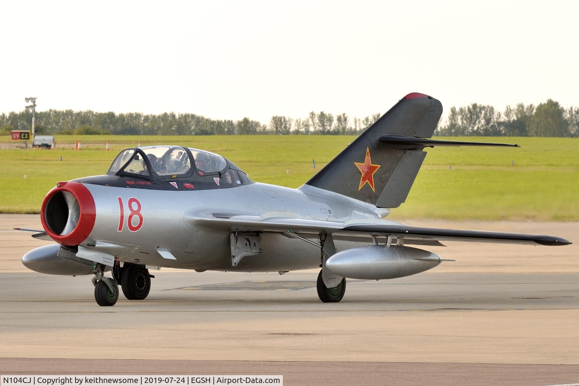N104CJ, 1952 PZL-Mielec SBLim-2 (MiG-15UTI) C/N 1A01004, Almost forgot last nights vintage !