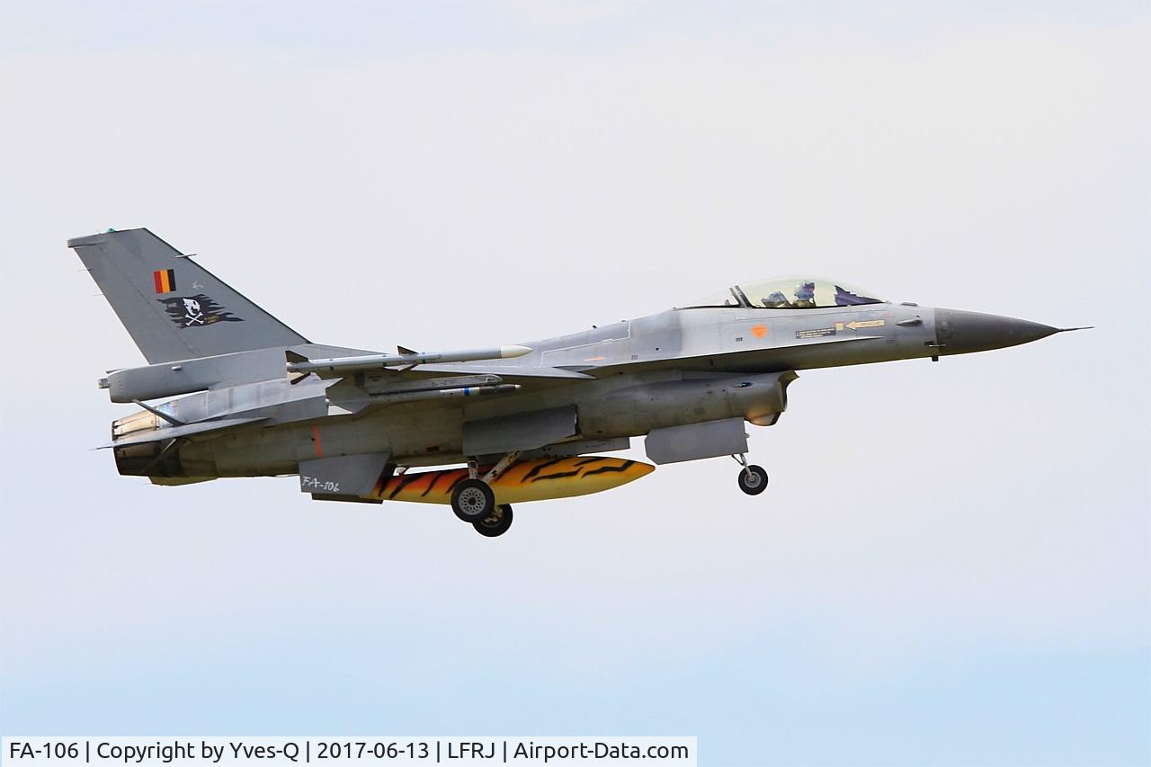 FA-106, SABCA F-16AM Fighting Falcon C/N 6H-106, SABCA F-16AM Fighting Falcon, On final rwy 08, Landivisiau Naval Air Base (LFRJ) Tiger Meet 2017