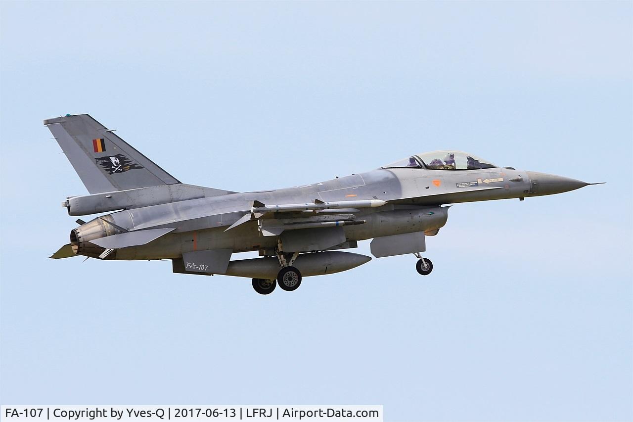 FA-107, 1980 SABCA F-16AM Fighting Falcon C/N 6H-107, SABCA F-16AM Fighting Falcon, On final rwy 08, Landivisiau Naval Air Base (LFRJ) Tiger Meet 2017