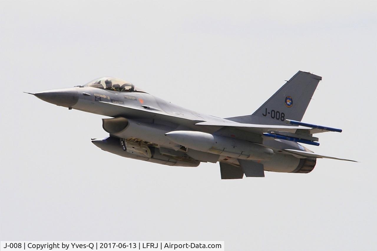 J-008, General Dynamics F-16AM Fighting Falcon C/N 6D-164, Fokker F-16AM Fighting Falcon, Take off rwy 08, Landivisiau Naval Air Base (LFRJ) Tiger Meet 2017