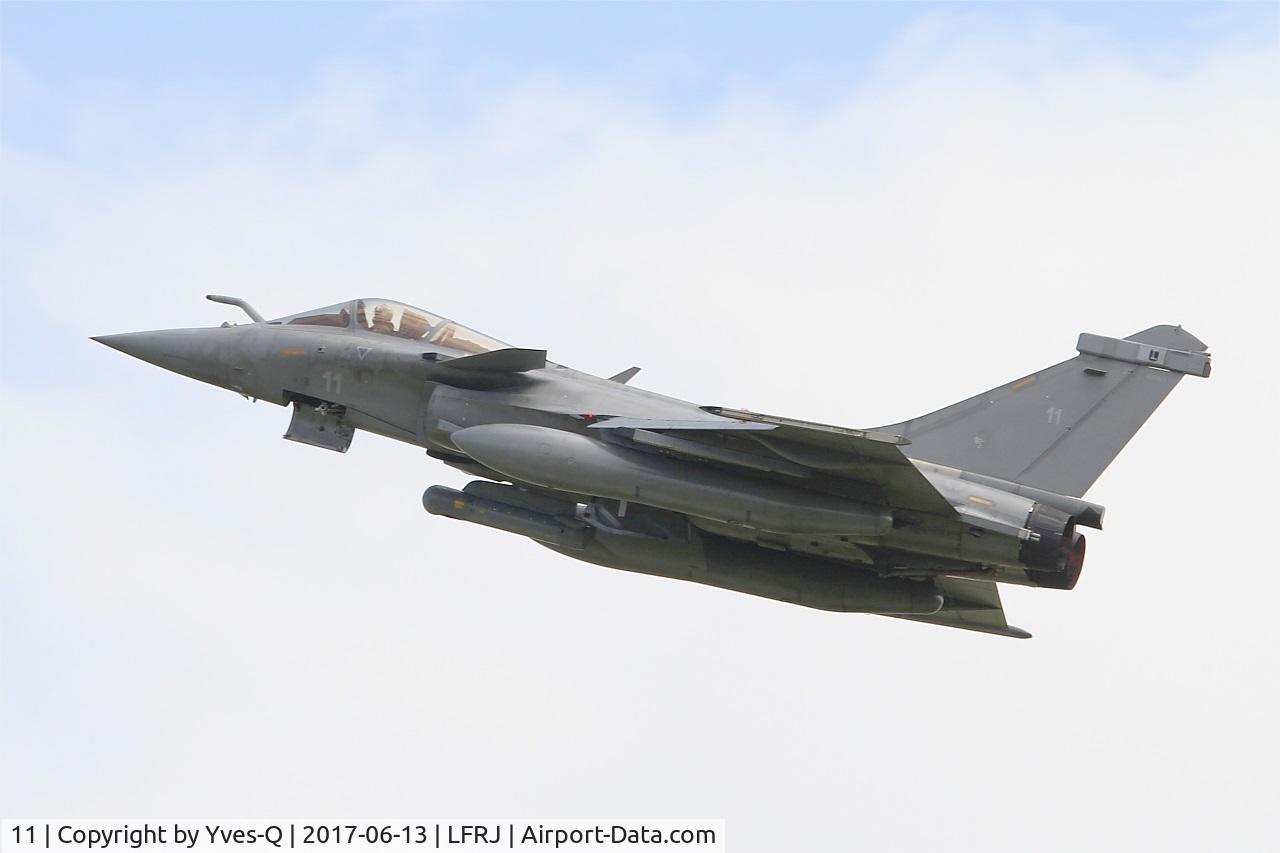 11, Dassault Rafale M C/N 11, Dassault Rafale M, Take off rwy 08, Landivisiau Naval Air Base (LFRJ) Tiger Meet 2017