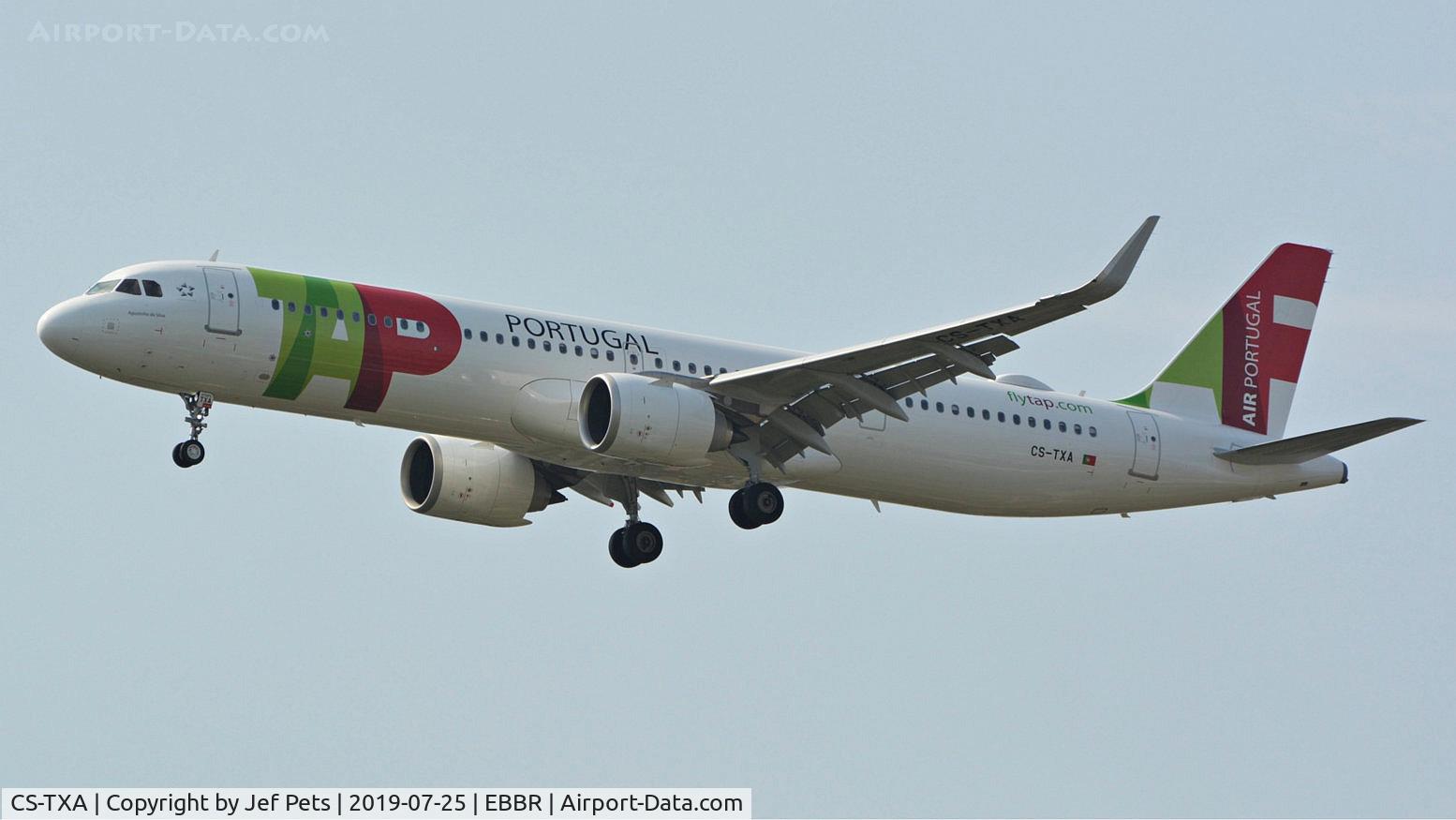 CS-TXA, 2019 Airbus A321-251NX C/N 8593, Landing at Brussels.