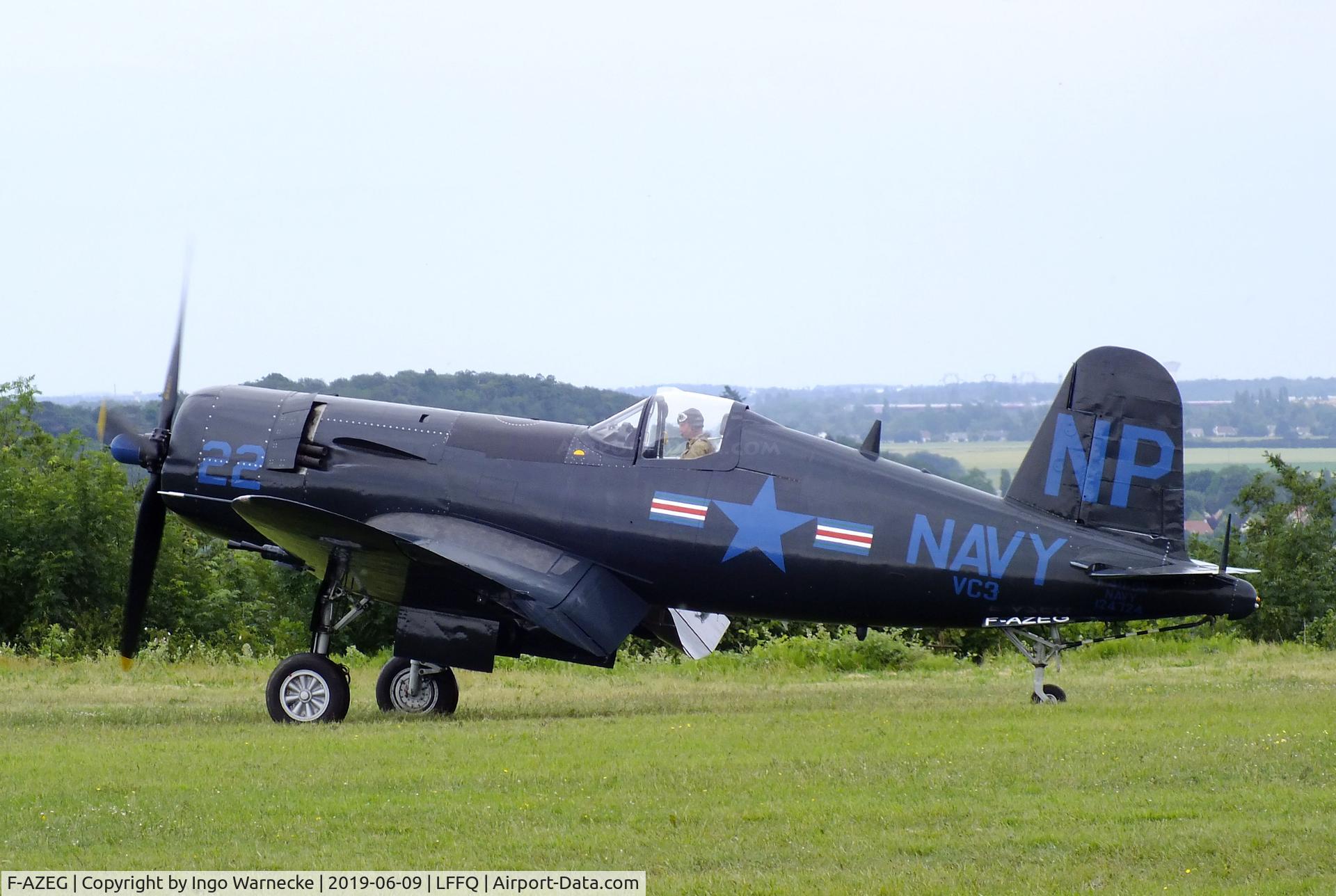 F-AZEG, 1944 Vought F4U-5NL Corsair C/N 124-724, Vought F4U-5NL Corsair at the meeting aerien 2019, La-Ferte-Alais