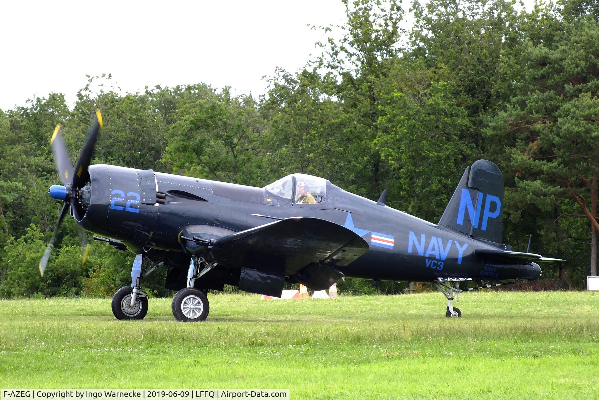 F-AZEG, 1944 Vought F4U-5NL Corsair C/N 124-724, Vought F4U-5NL Corsair at the meeting aerien 2019, La-Ferte-Alais