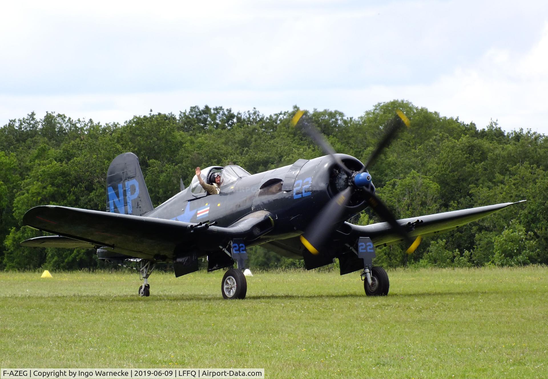 F-AZEG, 1944 Vought F4U-5NL Corsair C/N 124-724, Vought F4U-5NL Corsair at the meeting aerien 2019, La-Ferte-Alais