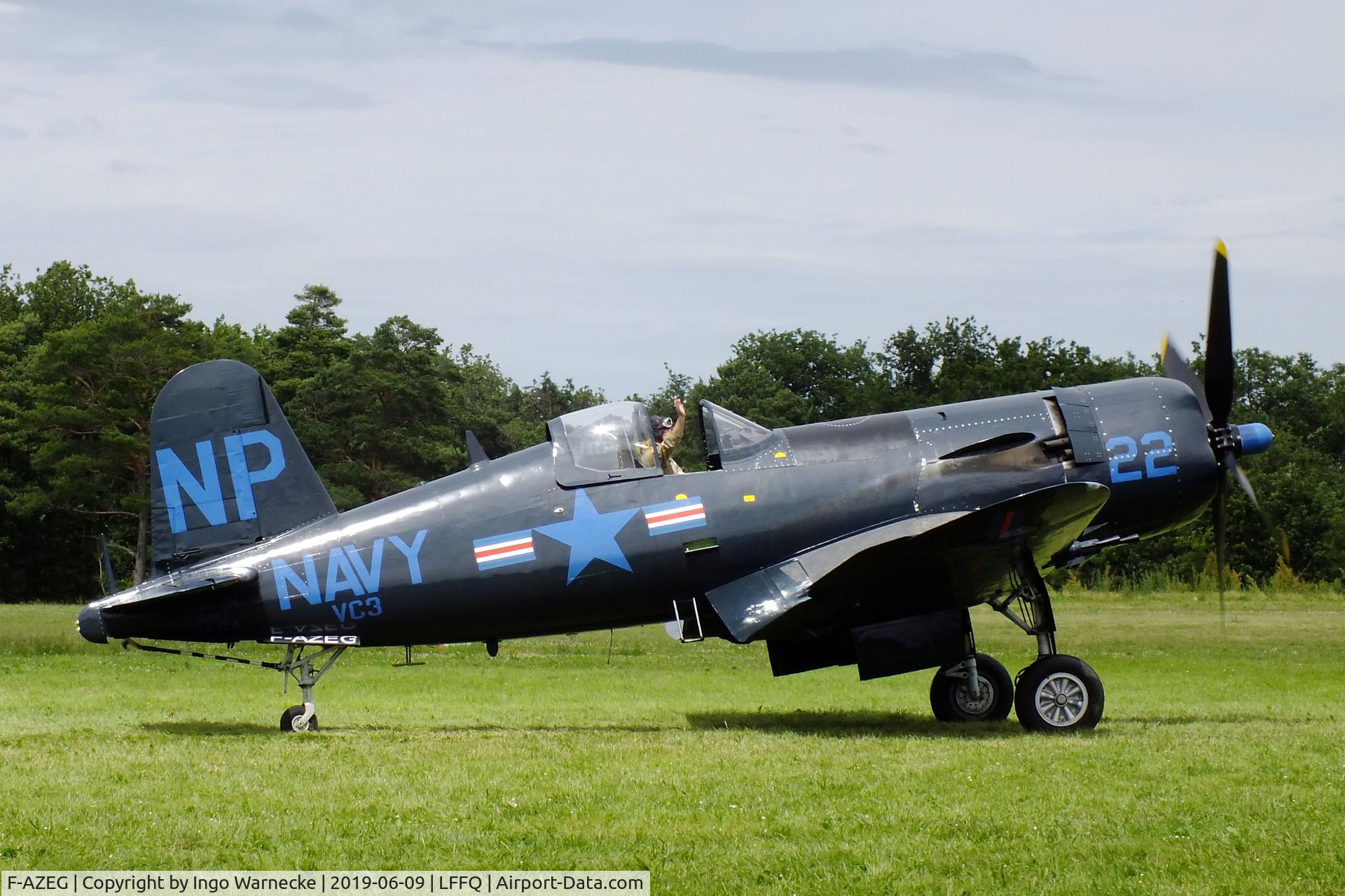 F-AZEG, 1944 Vought F4U-5NL Corsair C/N 124-724, Vought F4U-5NL Corsair at the meeting aerien 2019, La-Ferte-Alais