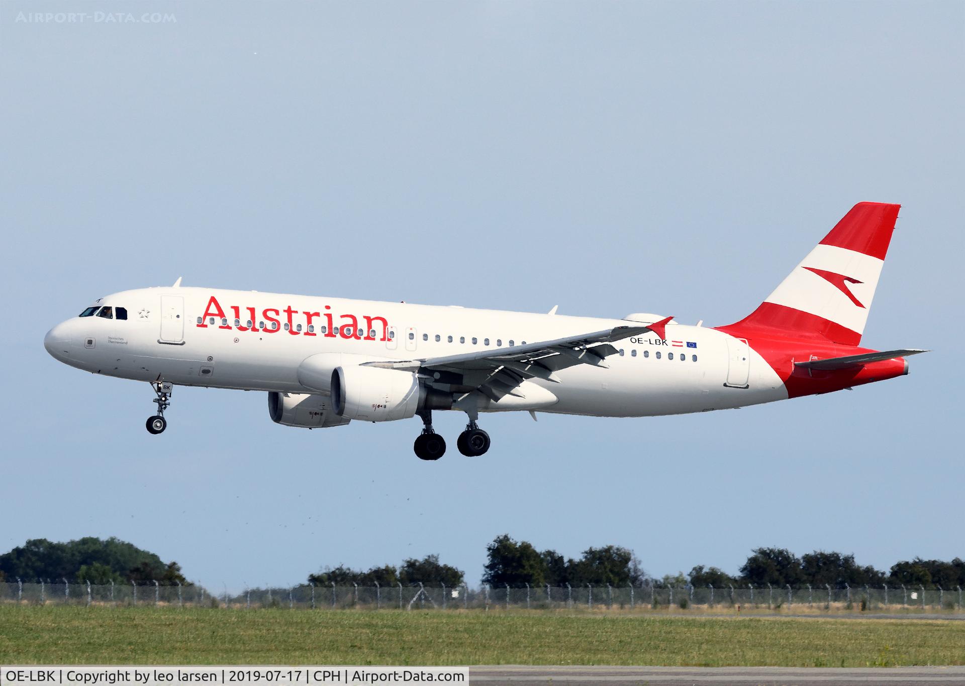 OE-LBK, 2003 Airbus A320-214 C/N 1931, Copenhagen 17.7.2019 L/D R-04L