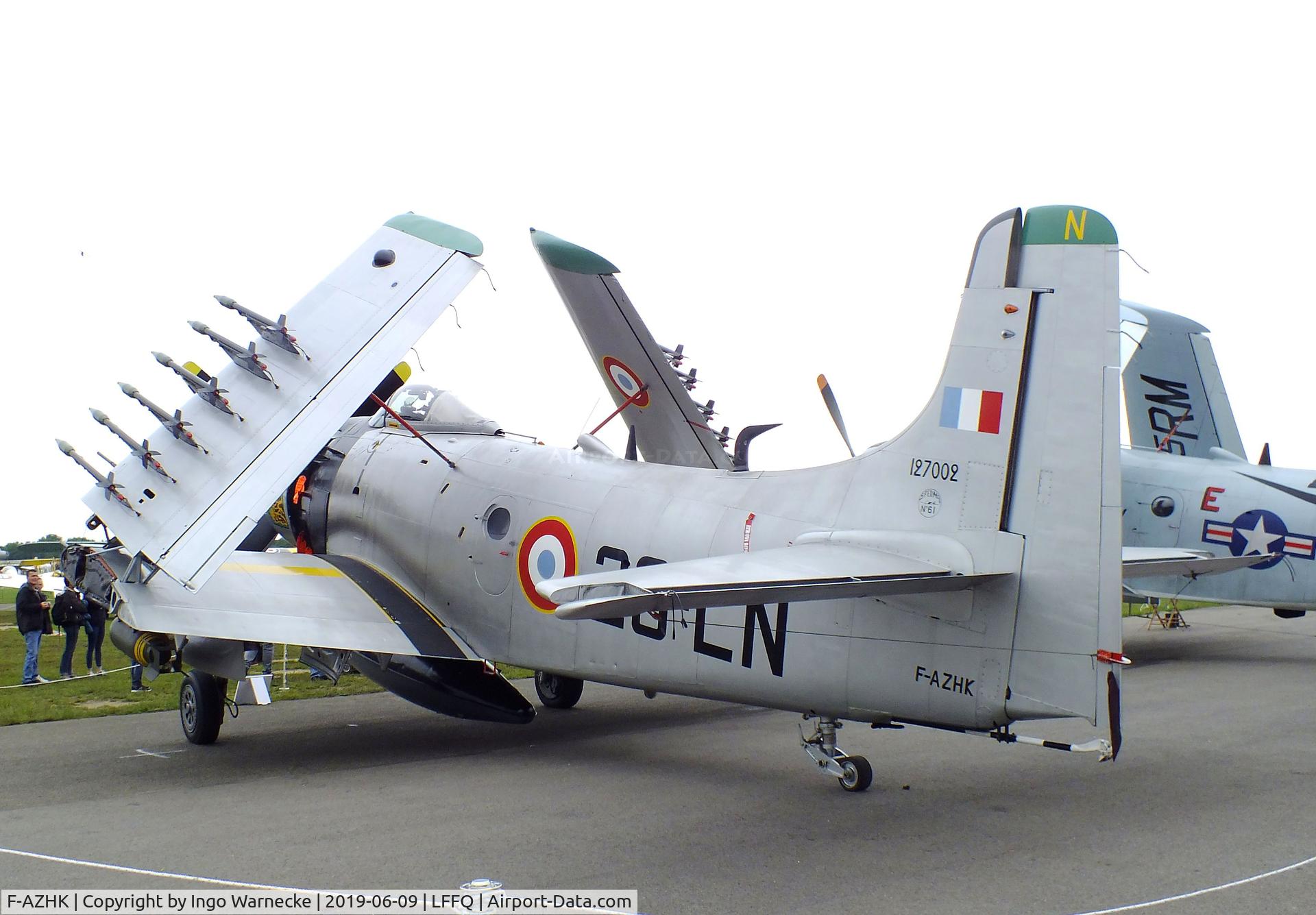 F-AZHK, Douglas AD-4N Skyraider C/N 7802, Douglas AD-4N (A-1D) Skyraider at the meeting aerien 2019, La-Ferte-Alais