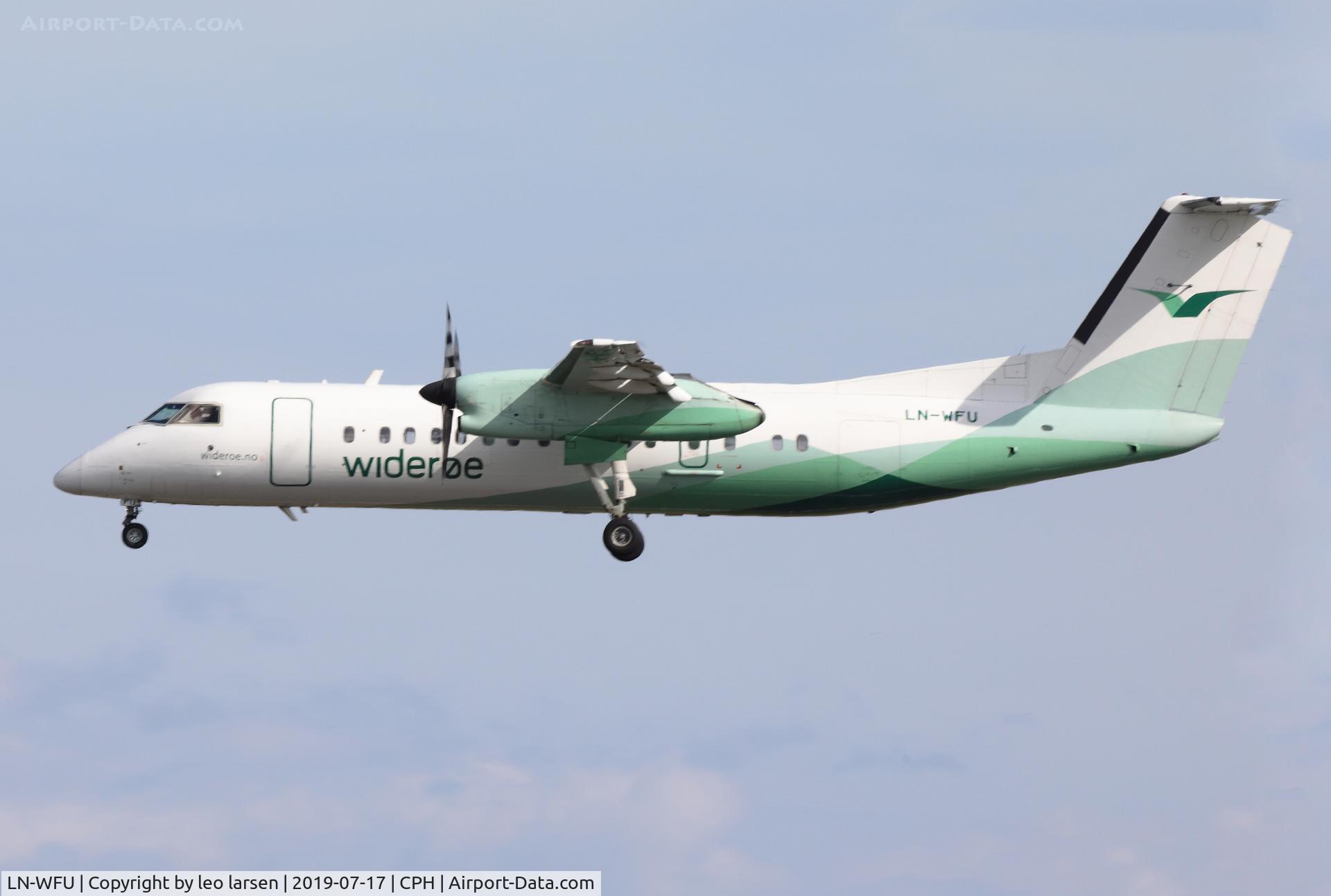 LN-WFU, 2003 De Havilland Canada DHC-8-311 Dash 8 C/N 592, Copenhagen 17.7.2019 on final to R-04L