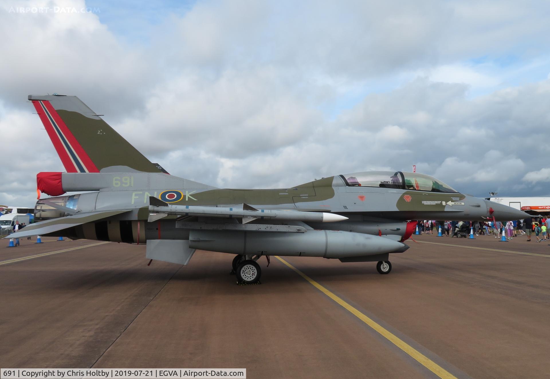 691, 1980 Fokker F-16B Fighting Falcon C/N 6L-10, Static at RIAT 2019 RAF Fairford
