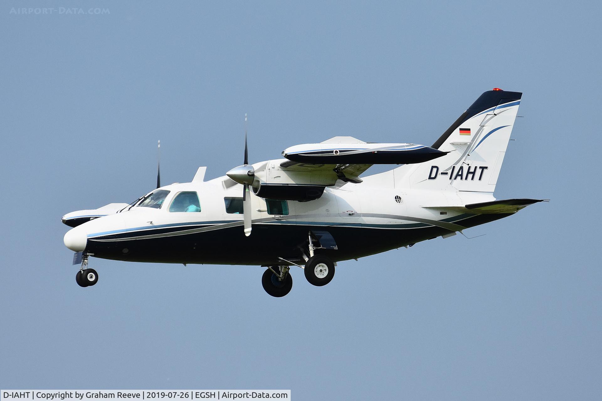D-IAHT, 1977 Mitsubishi MU-2B-26A C/N 352SA, Landing at Norwich.