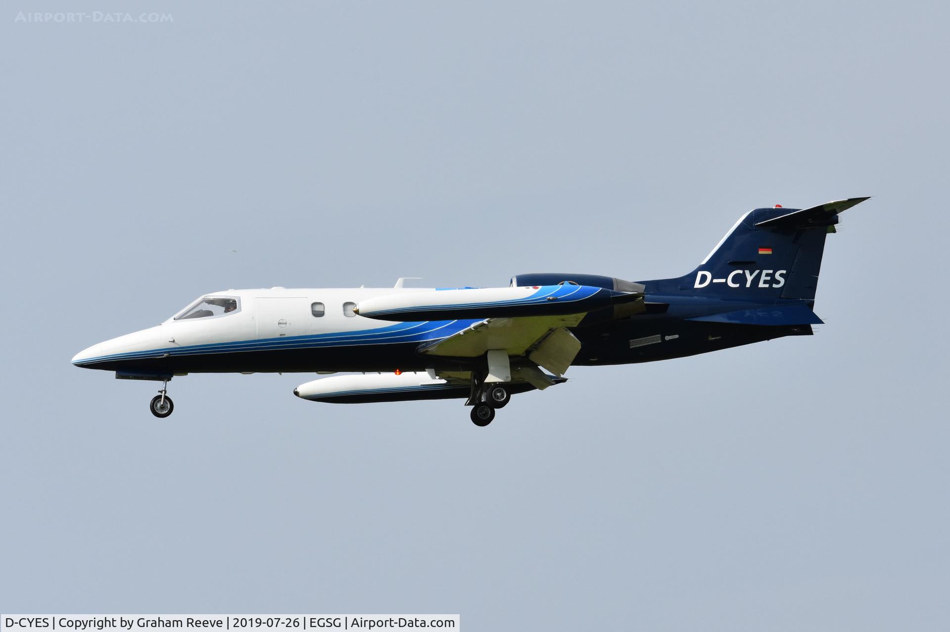 D-CYES, 1983 Learjet 35A C/N 35-501, Landing at Norwich.