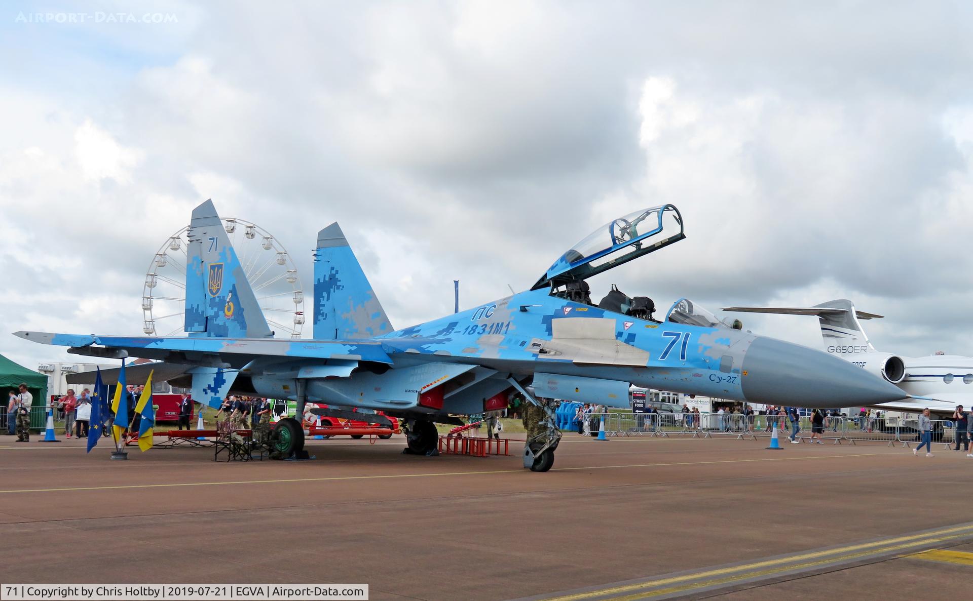 71, Sukhoi Su-27UBM1 C/N 96310424043, On static display at RIAT 2019 RAF Fairford