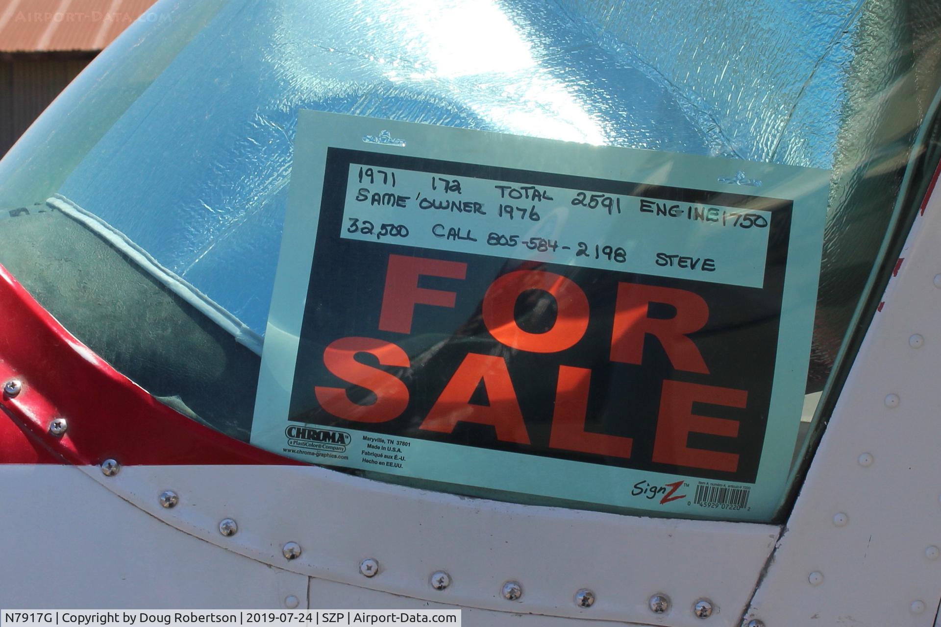 N7917G, 1970 Cessna 172L C/N 17259617, 1970 Cessna 172L SKYHAWK, Lycoming O-320-E2D 150 Hp, this aircraft is FOR SALE