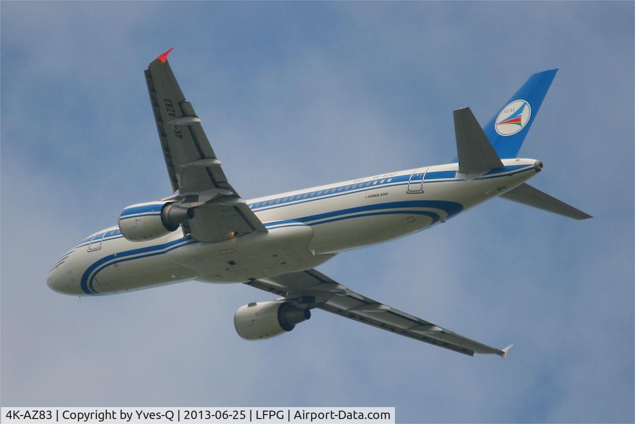 4K-AZ83, 2006 Airbus A320-214 C/N 2685, Azerbaijan Airlines Airbus A320-214, Take off rwy 27L, Roissy Charles De Gaulle airport (LFPG-CDG)