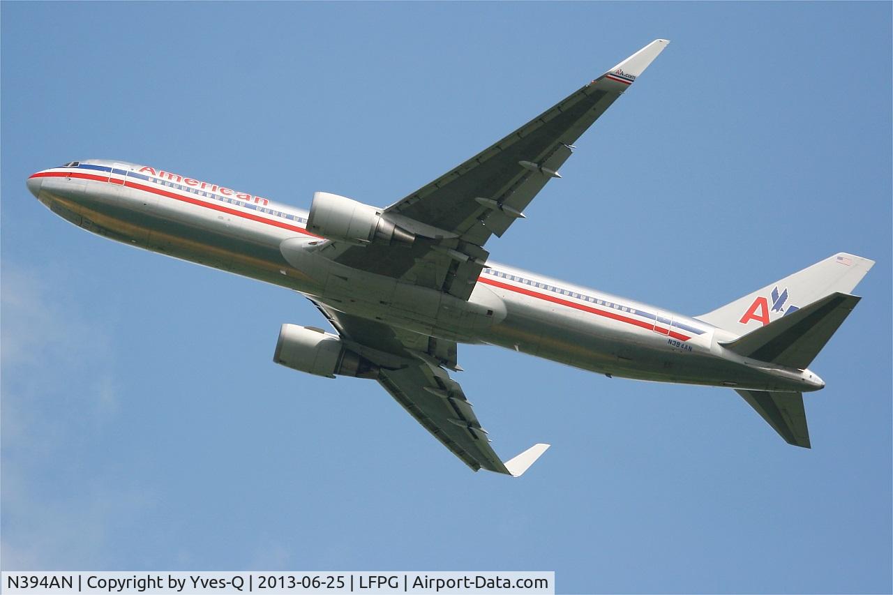 N394AN, 1998 Boeing 767-323/ER C/N 29431, American Airlines Boing 767-323ER, Take off rwy 27L, Roissy Charles De Gaulle airport (LFPG-CDG)