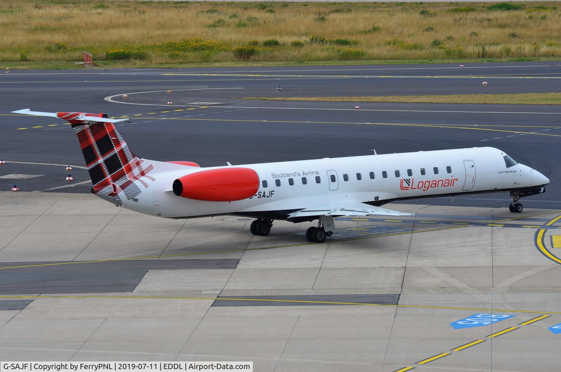 G-SAJF, 2000 Embraer EMB-145EP (ERJ-145EP) C/N 145245, Loganair ERJ145 taxying for departure