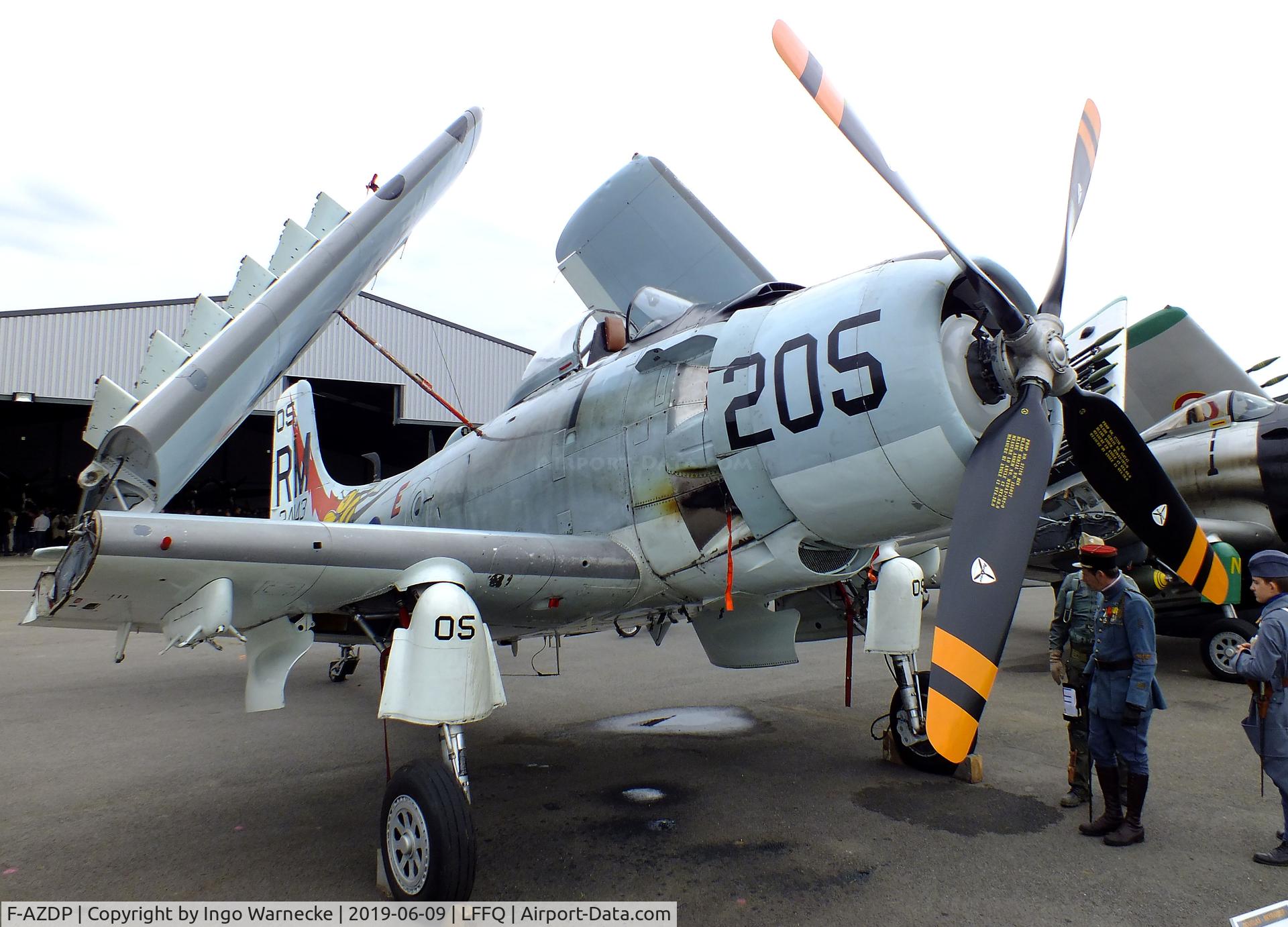 F-AZDP, Douglas AD-4N Skyraider C/N 7449, Douglas AD-4N (A-1D) Skyraider at the meeting aerien 2019, La-Ferte-Alais