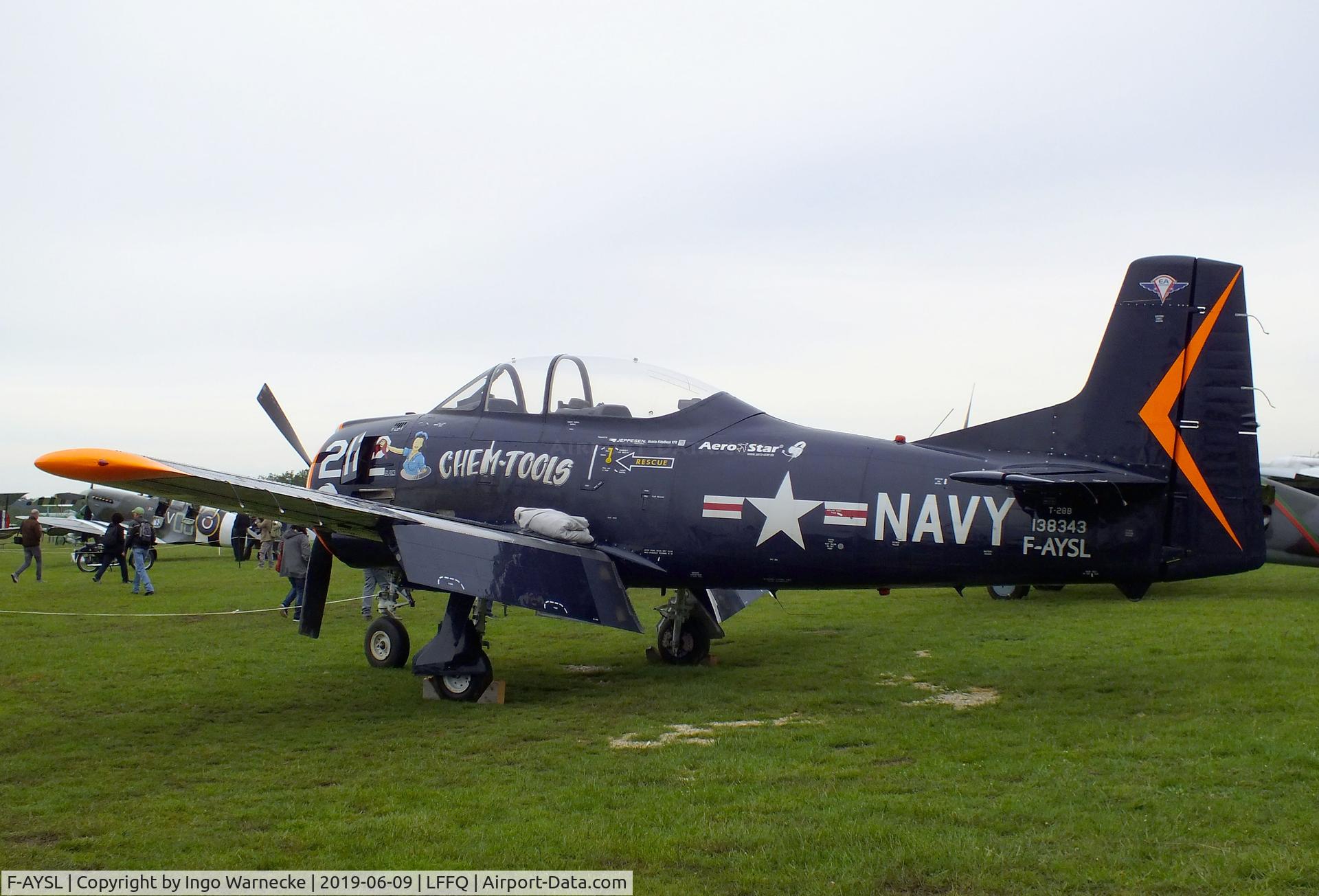 F-AYSL, 1955 North American T-28B Trojan C/N 200-414, North American T-28B Trojan at the meeting aerien 2019, La-Ferte-Alais