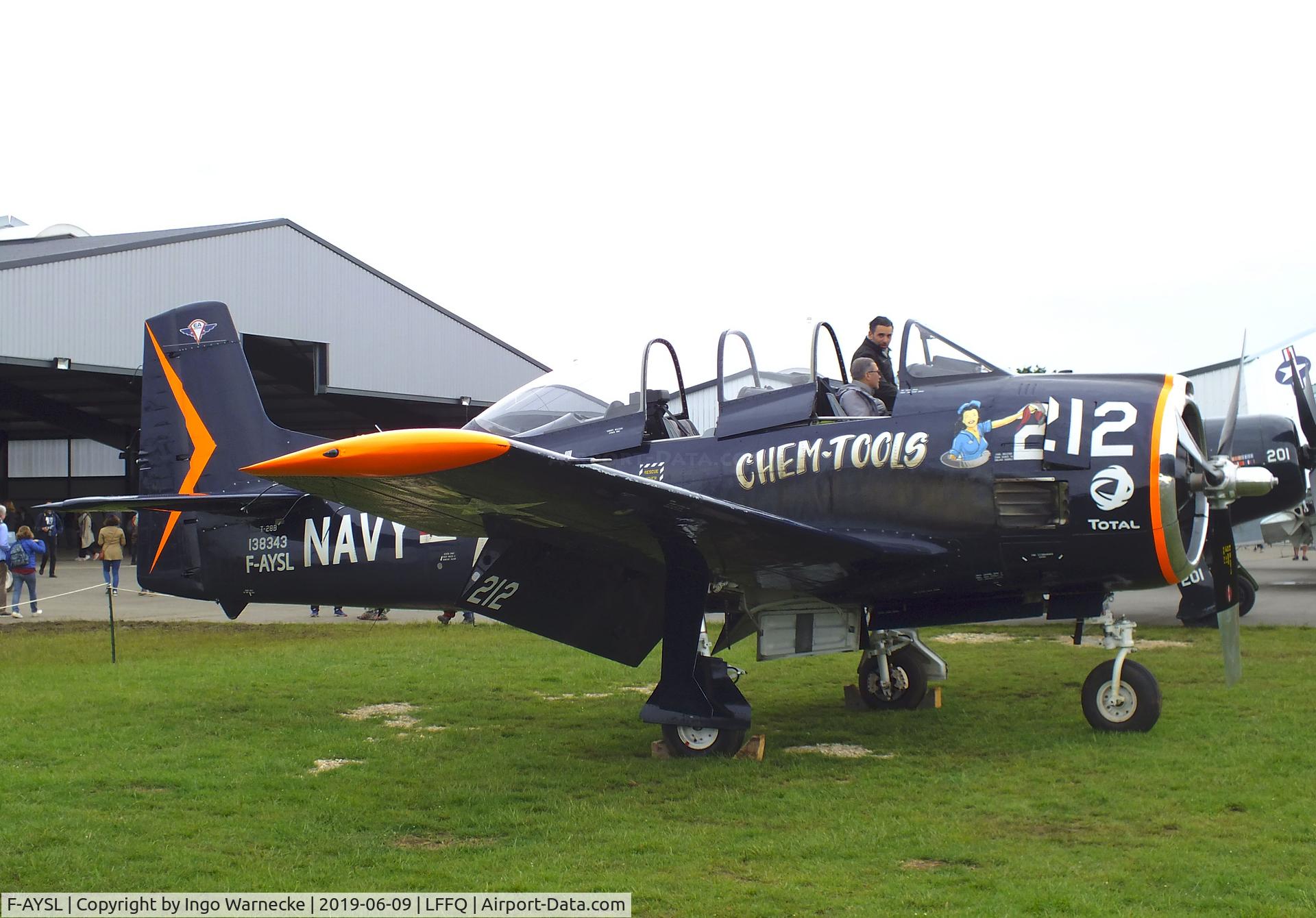F-AYSL, 1955 North American T-28B Trojan C/N 200-414, North American T-28B Trojan at the meeting aerien 2019, La-Ferte-Alais
