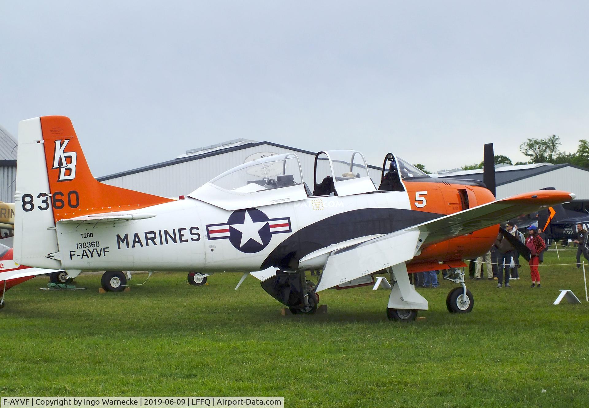 F-AYVF, 1954 North American T-28B Trojan C/N 200-431, North American T-28B Trojan at the meeting aerien 2019, La-Ferte-Alais