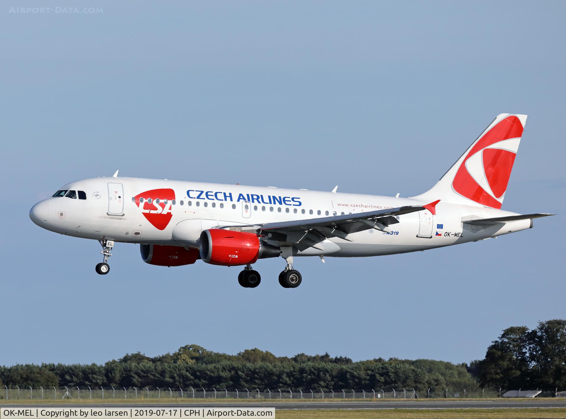 OK-MEL, 2007 Airbus A319-112 C/N 3094, Copenhagen 17.7.2019 L/D R-04L