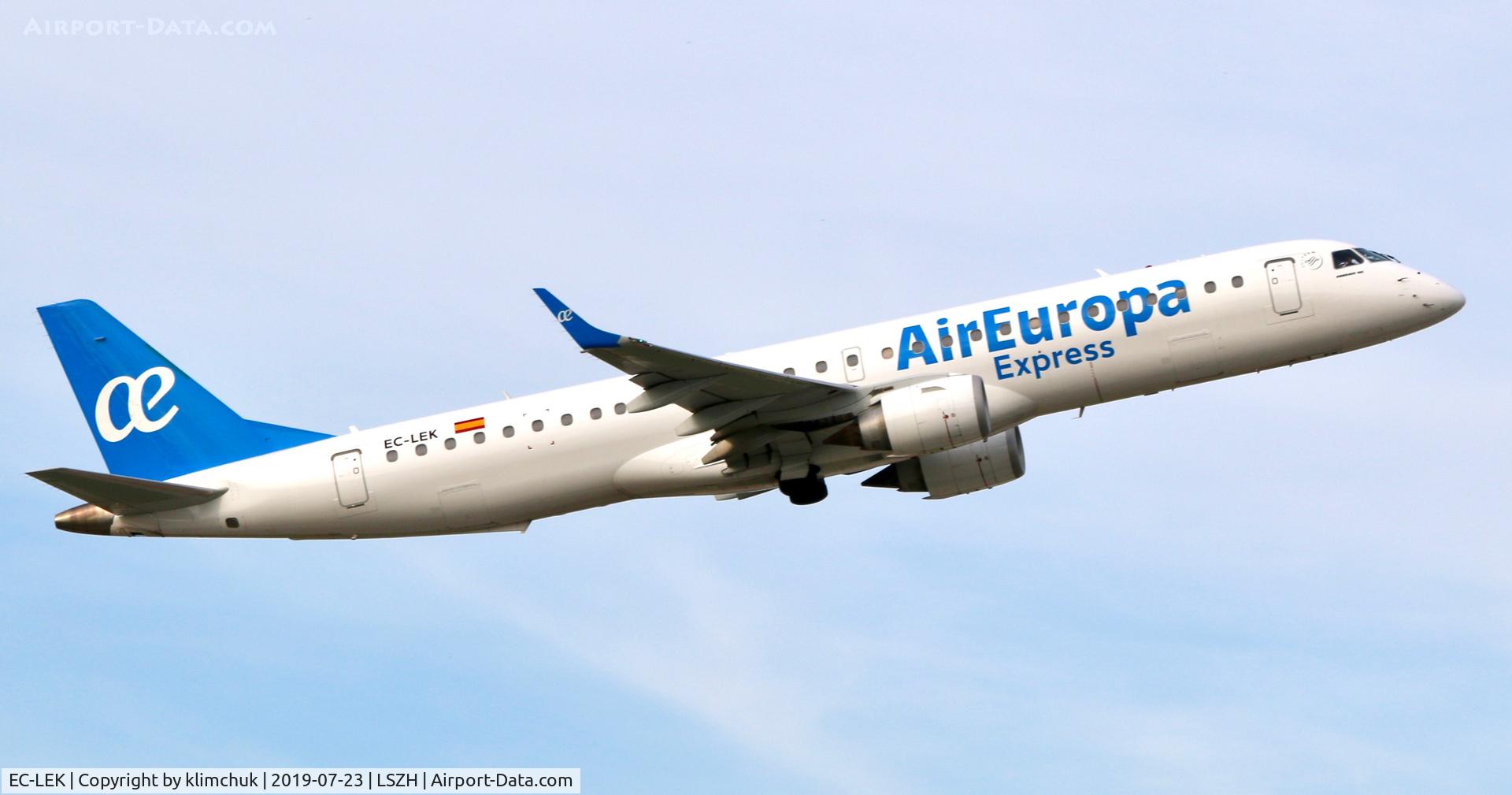 EC-LEK, 2010 Embraer 195LR (ERJ-190-200LR) C/N 19000344, Taking off